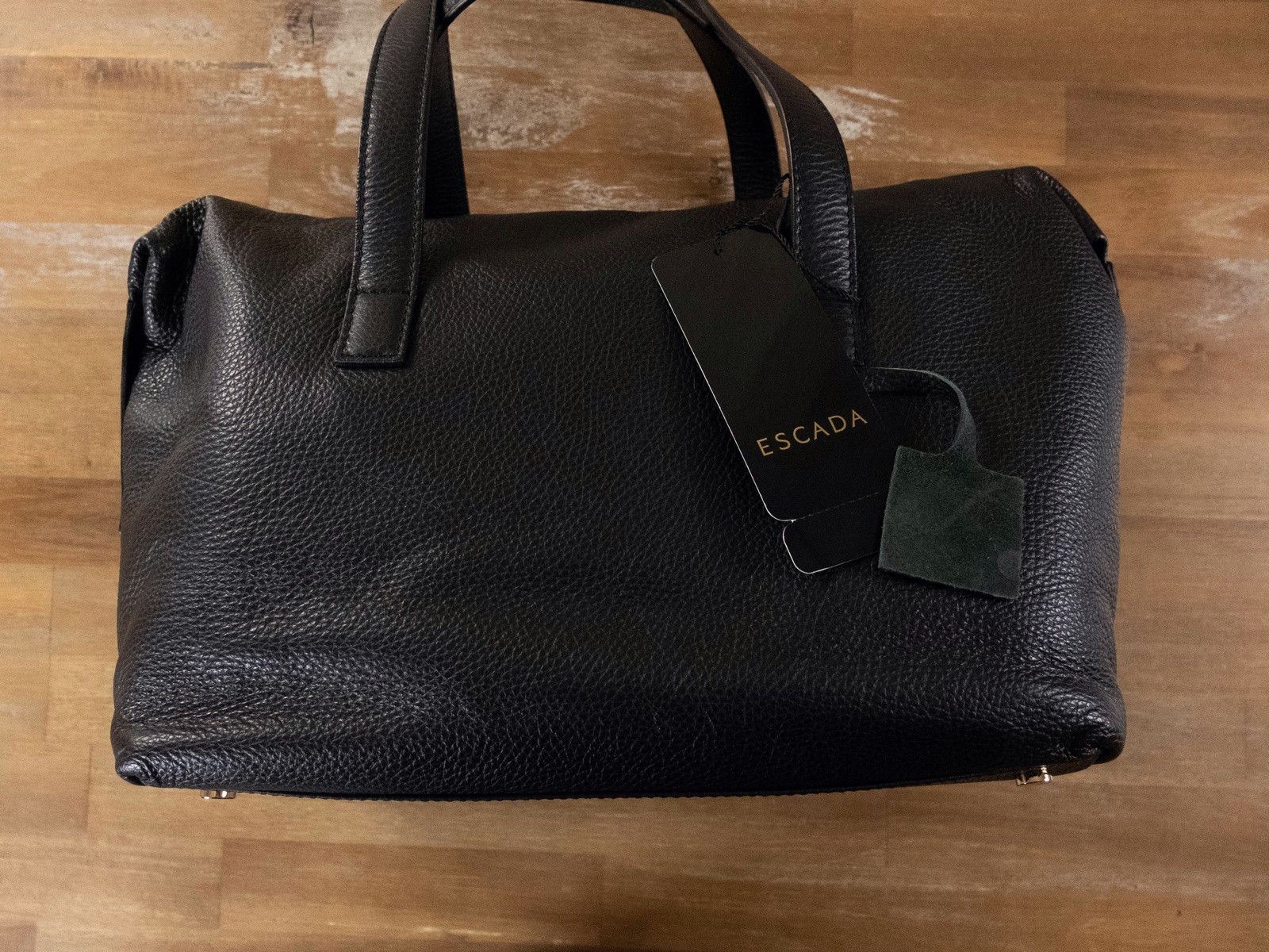 Escada ESCADA black leather top handle bag handbag authentic q Size ONE SIZE - 6 Thumbnail