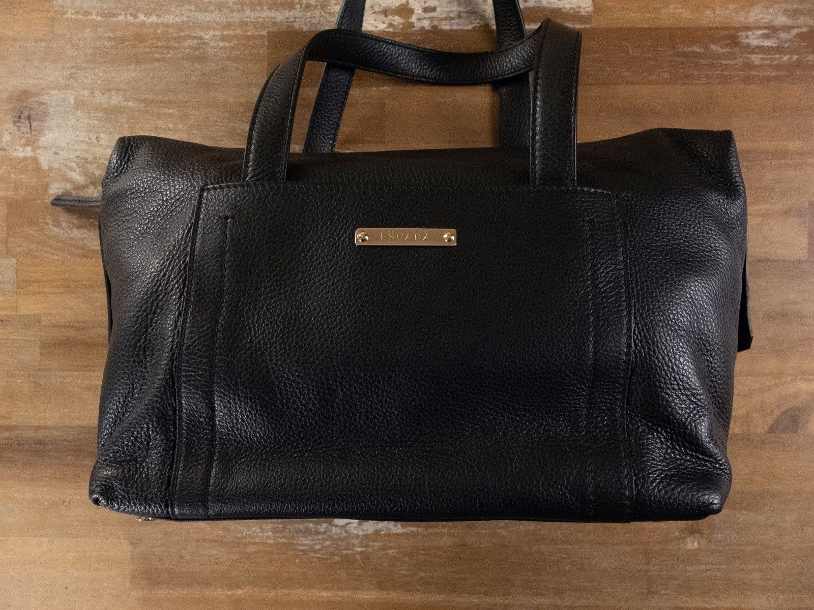 Escada ESCADA black leather top handle bag handbag authentic q Size ONE SIZE - 4 Thumbnail