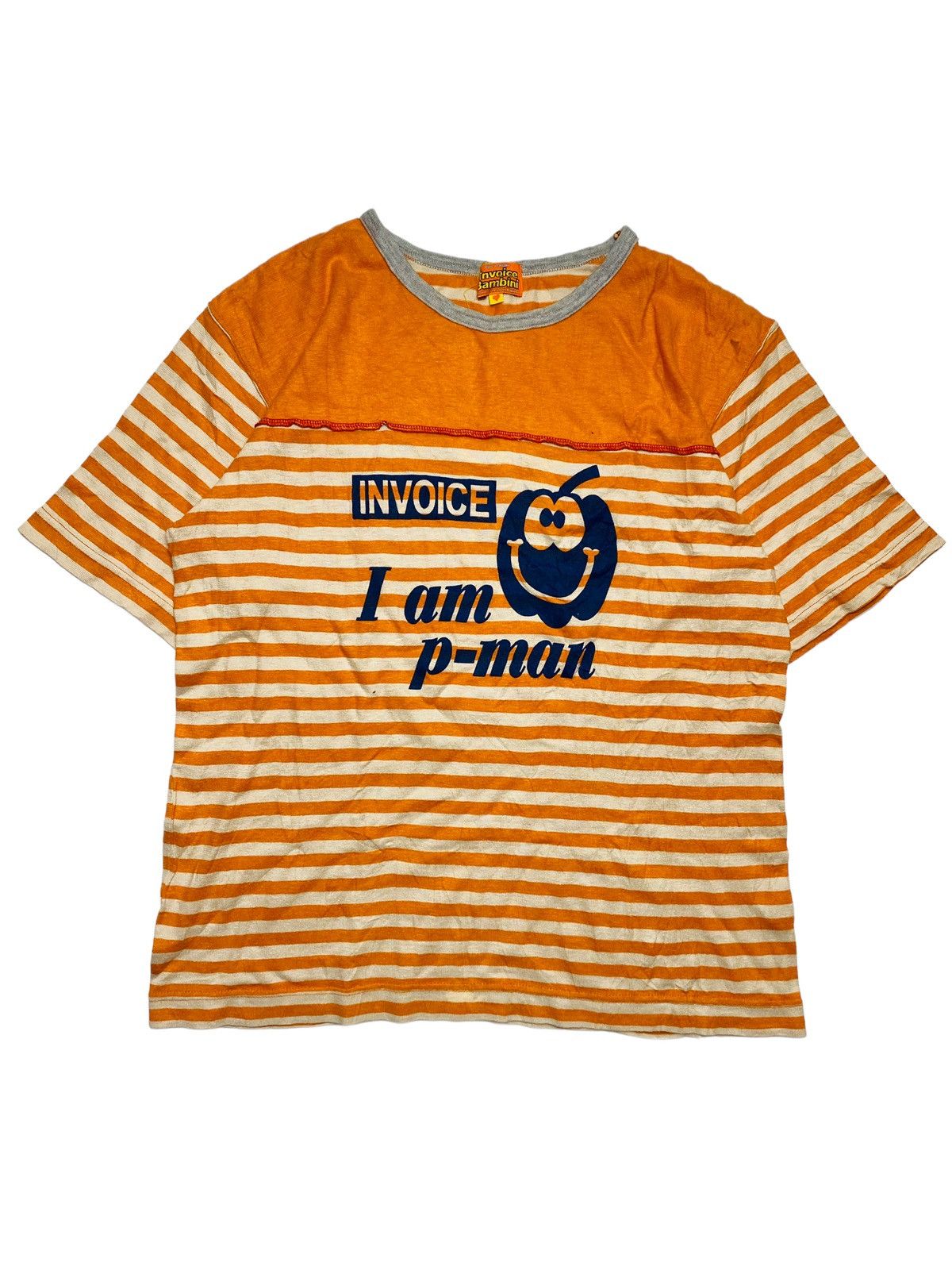 Japanese Brand 2000s Invoice Bambini - Stripped P-Man Baby Tee Size M / US 6-8 / IT 42-44 - 1 Thumbnail