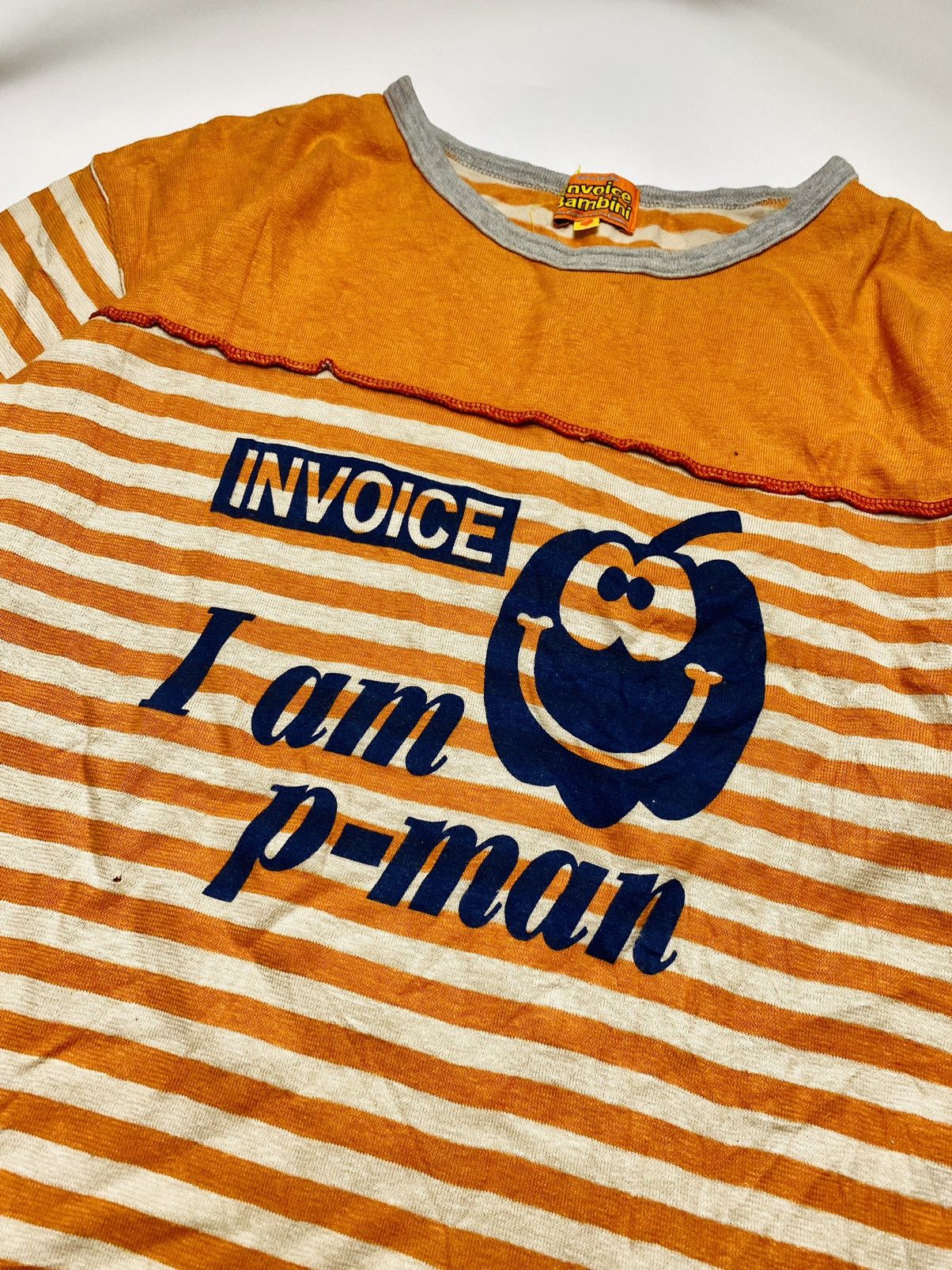 Japanese Brand 2000s Invoice Bambini - Stripped P-Man Baby Tee Size M / US 6-8 / IT 42-44 - 2 Thumbnail