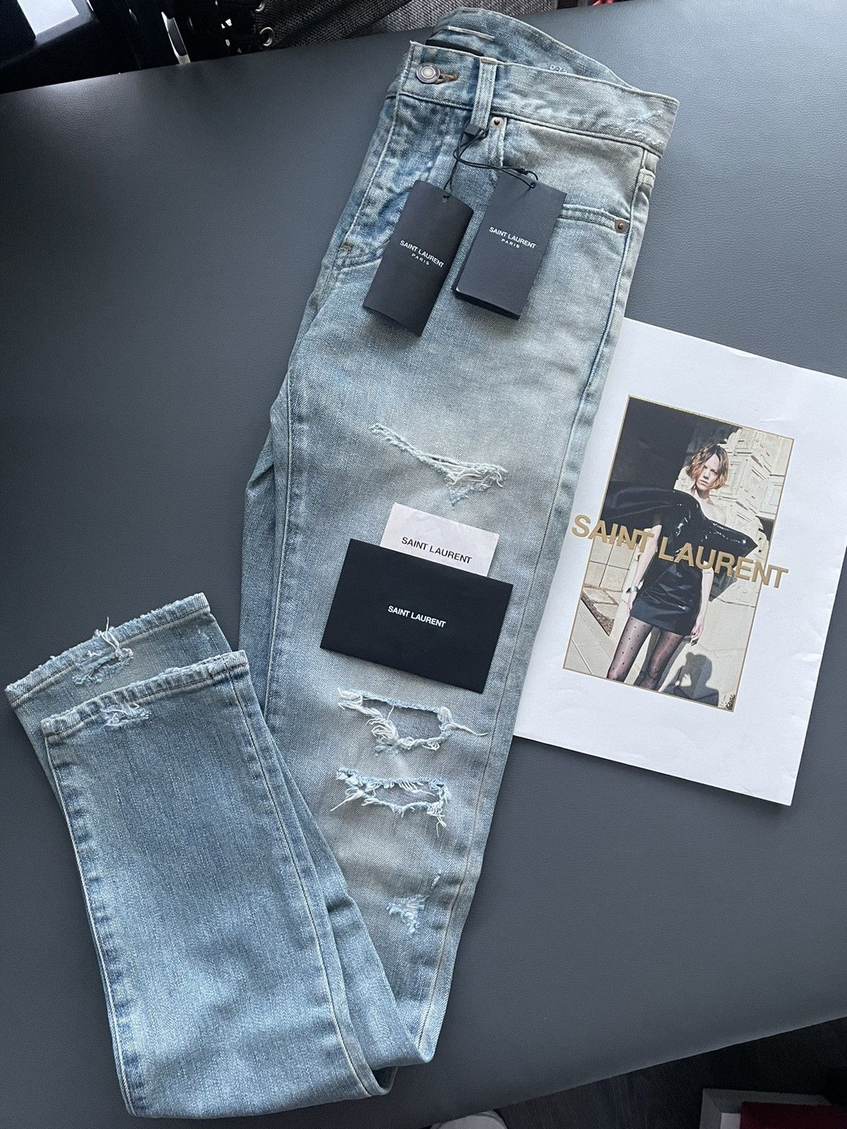 Hedi Slimane × Saint Laurent Paris × Yves Saint Laurent Brand NEW Runway Extremely Rare Hedi SS16 Trash Crash Denim Size US 28 / EU 44 - 16 Thumbnail