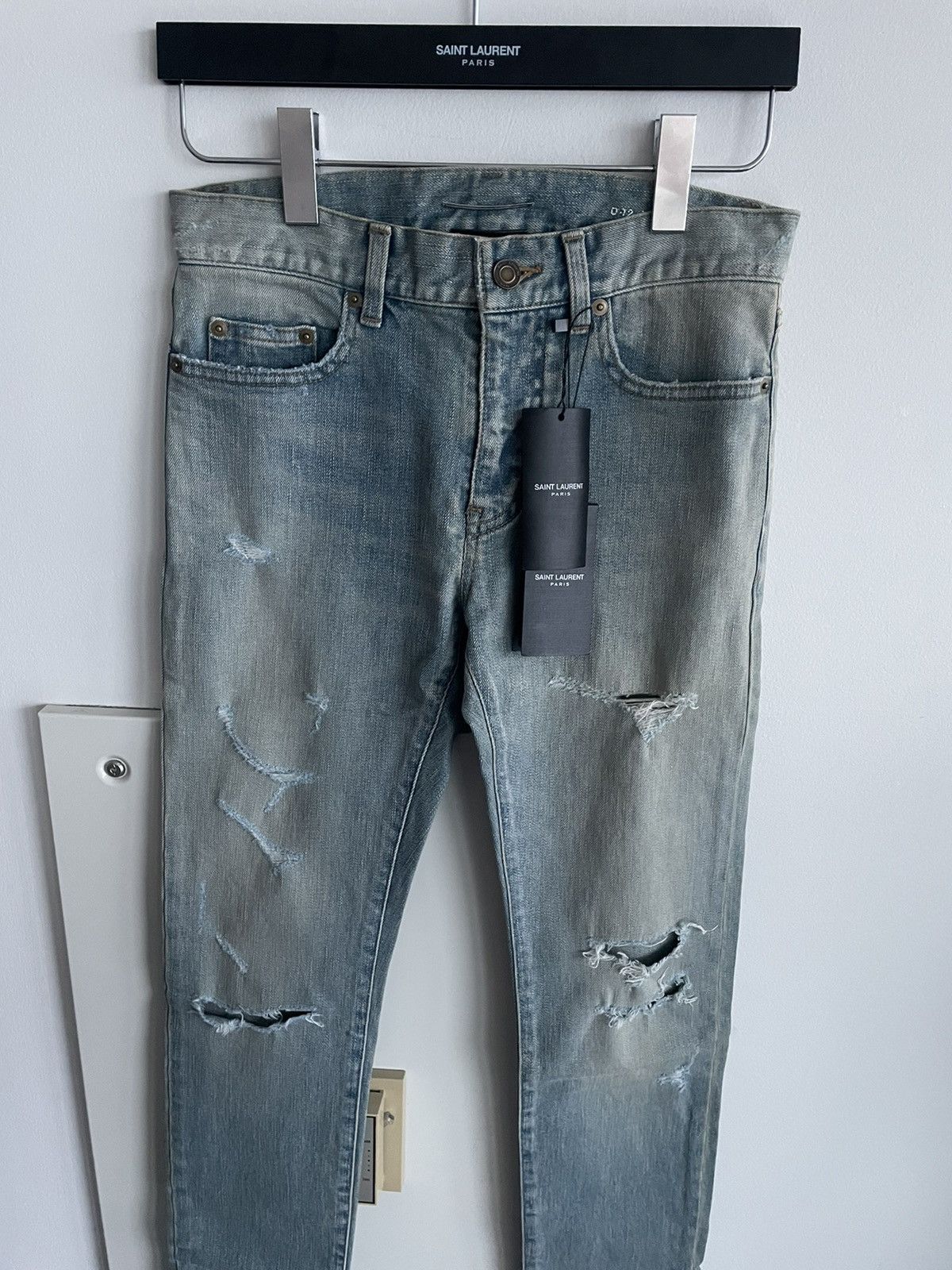 Hedi Slimane × Saint Laurent Paris × Yves Saint Laurent Brand NEW Runway Extremely Rare Hedi SS16 Trash Crash Denim Size US 28 / EU 44 - 20 Thumbnail