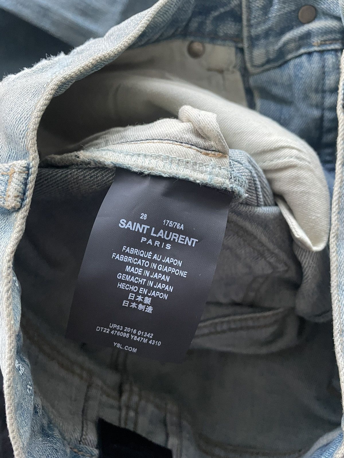 Hedi Slimane × Saint Laurent Paris × Yves Saint Laurent Brand NEW Runway Extremely Rare Hedi SS16 Trash Crash Denim Size US 28 / EU 44 - 6 Thumbnail