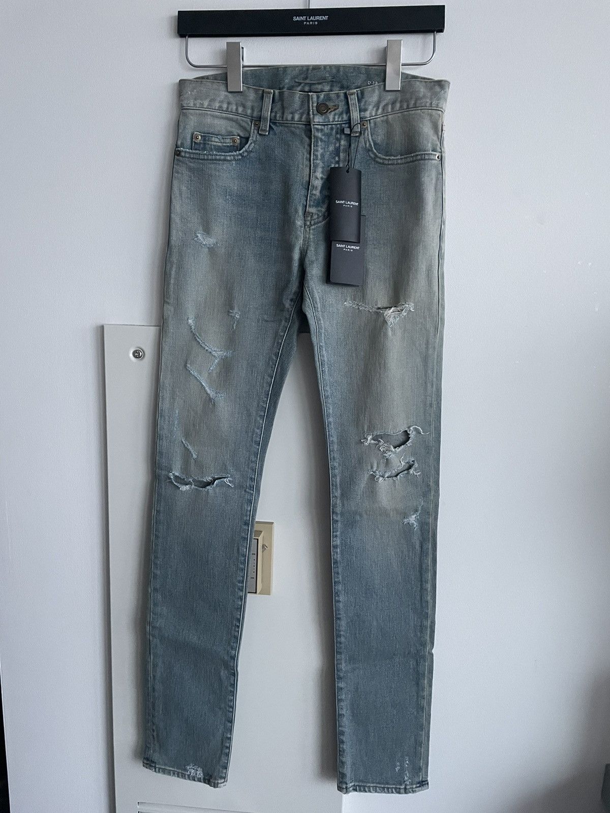 Hedi Slimane × Saint Laurent Paris × Yves Saint Laurent Brand NEW Runway Extremely Rare Hedi SS16 Trash Crash Denim Size US 28 / EU 44 - 18 Thumbnail