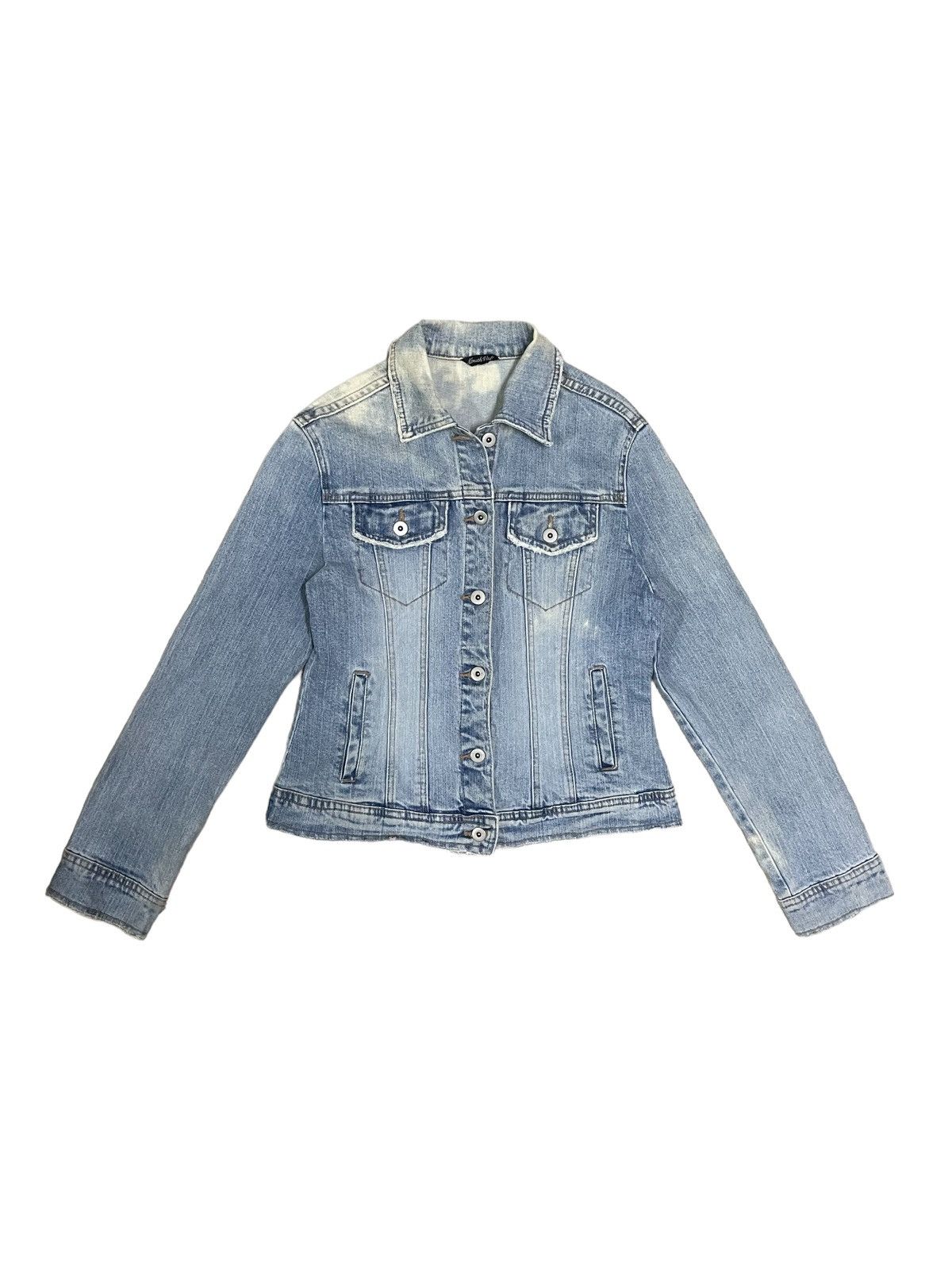 Japanese Brand Womens Acid-Wash Denim Trucker Jacket
