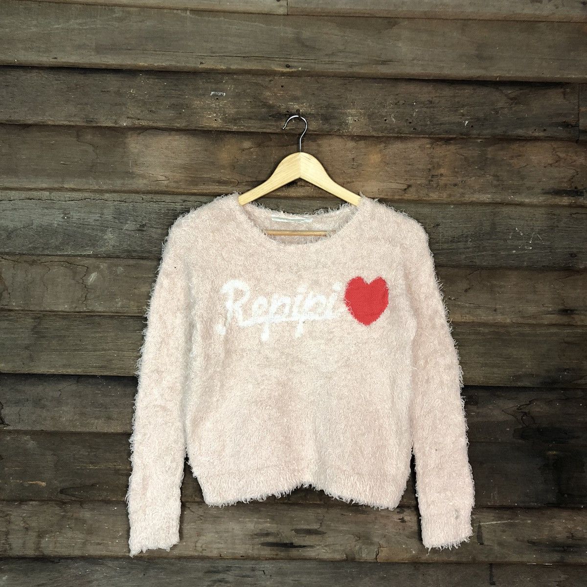 Homespun Knitwear DLL Japan Light Peach Mohair Shag Shaggy Knitwear #c1078 Size US S / EU 44-46 / 1 - 3 Thumbnail