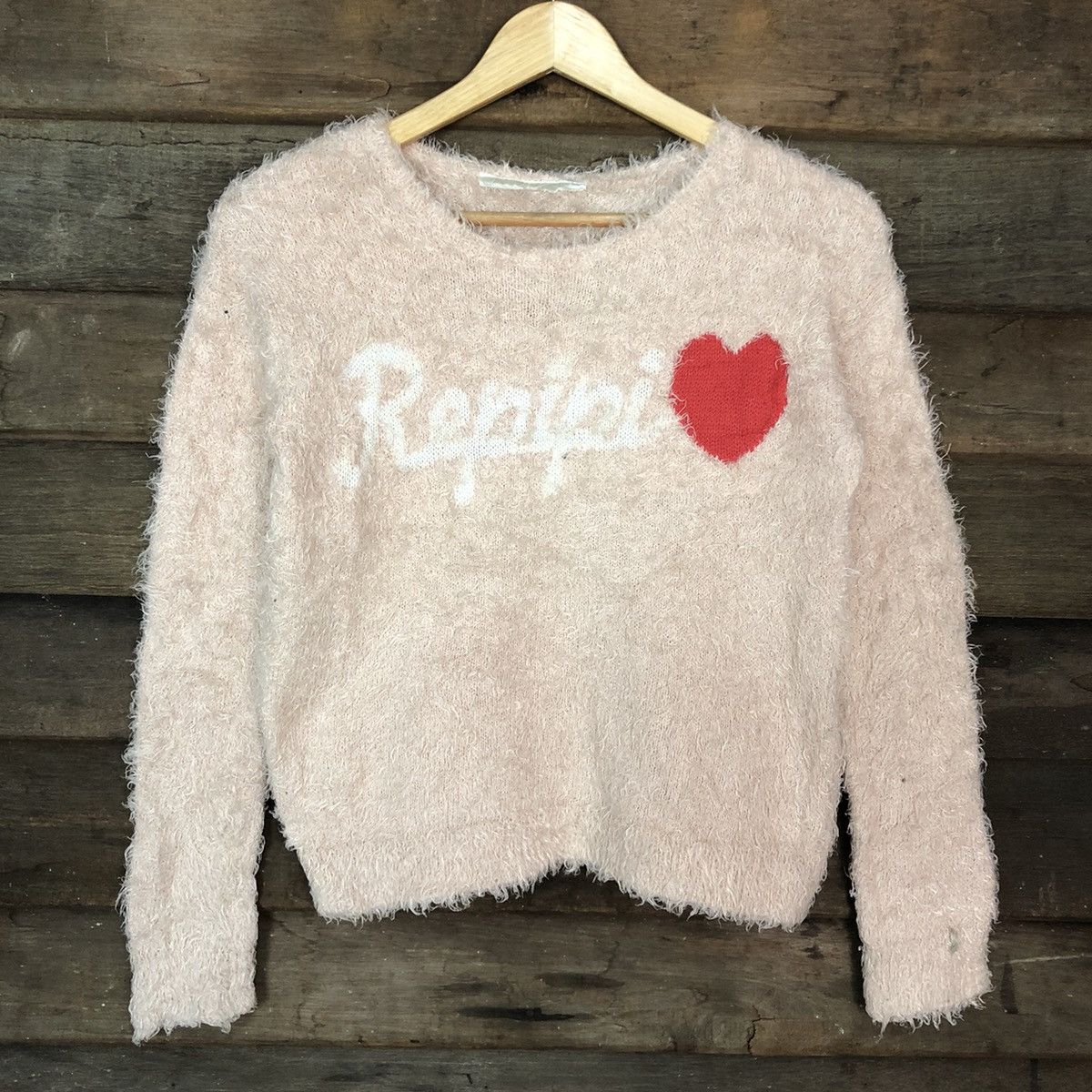 Homespun Knitwear DLL Japan Light Peach Mohair Shag Shaggy Knitwear #c1078 Size US S / EU 44-46 / 1 - 8 Thumbnail