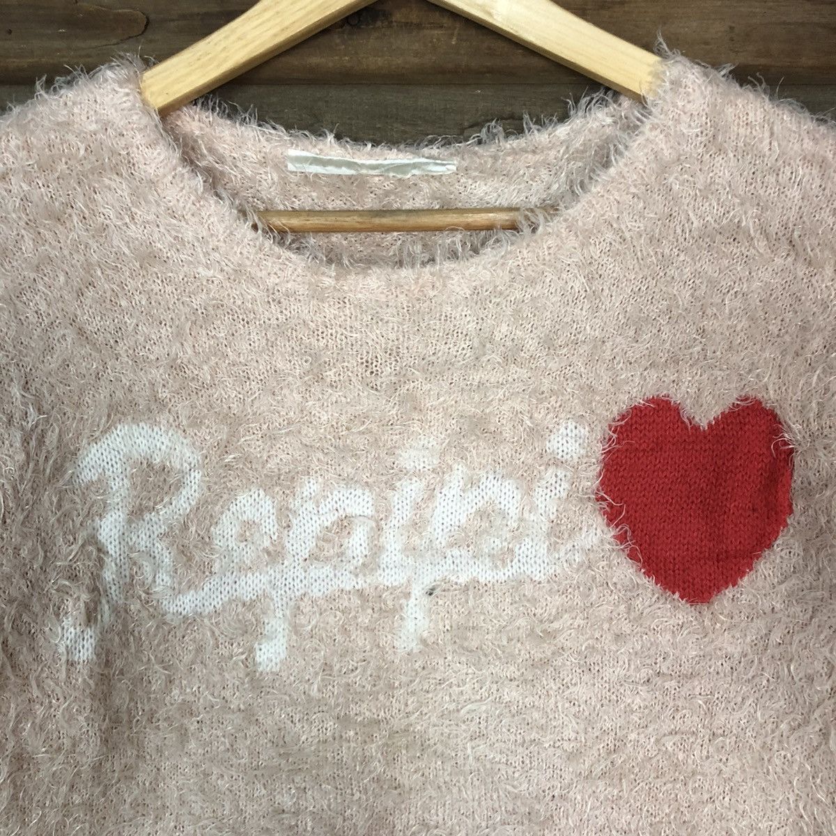 Homespun Knitwear DLL Japan Light Peach Mohair Shag Shaggy Knitwear #c1078 Size US S / EU 44-46 / 1 - 10 Thumbnail