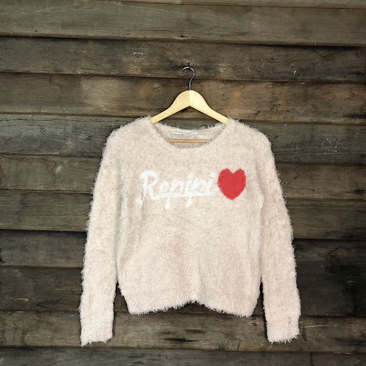 Homespun Knitwear DLL Japan Light Peach Mohair Shag Shaggy Knitwear #c1078 Size US S / EU 44-46 / 1 - 1 Thumbnail