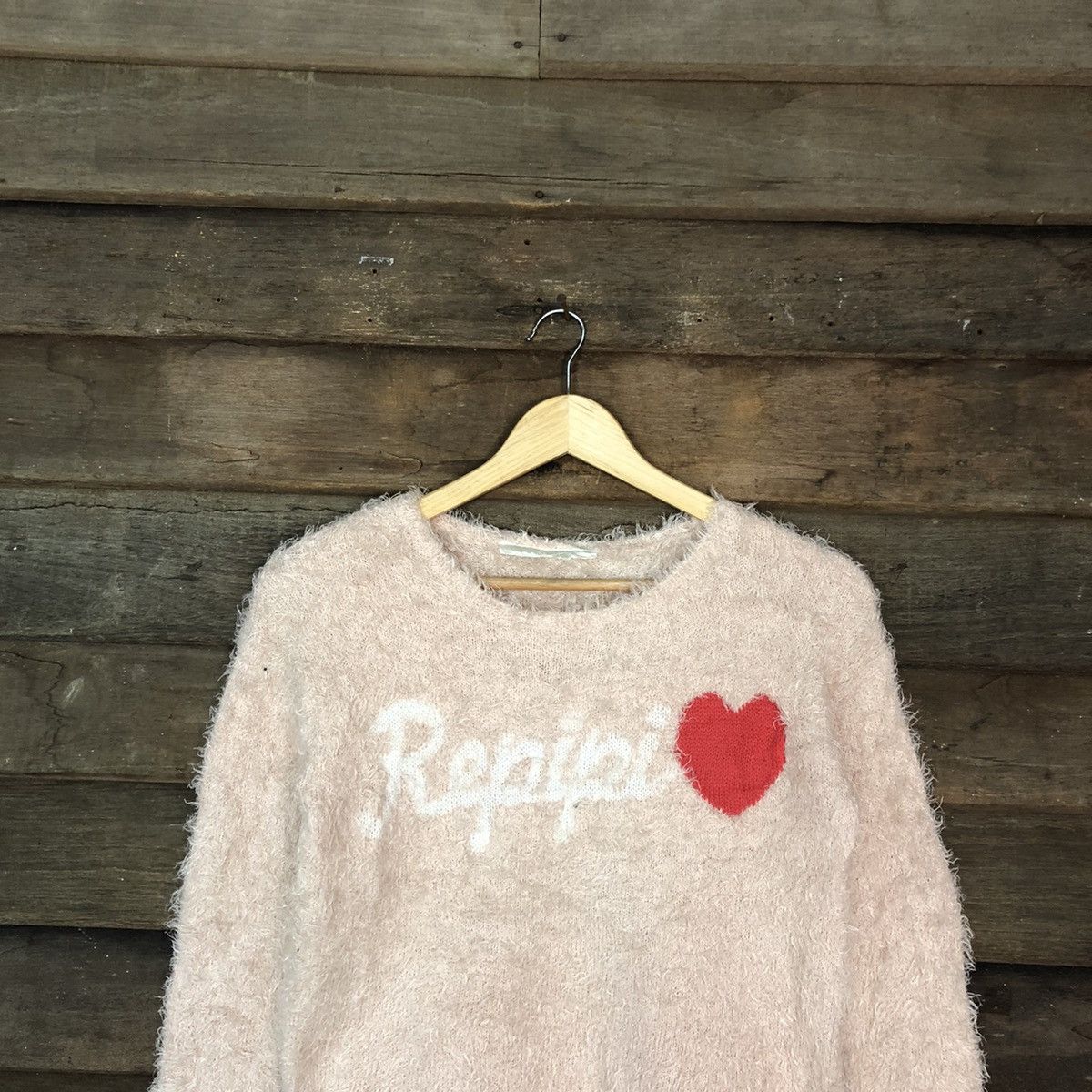 Homespun Knitwear DLL Japan Light Peach Mohair Shag Shaggy Knitwear #c1078 Size US S / EU 44-46 / 1 - 2 Thumbnail