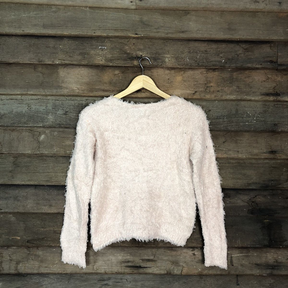 Homespun Knitwear DLL Japan Light Peach Mohair Shag Shaggy Knitwear #c1078 Size US S / EU 44-46 / 1 - 11 Thumbnail
