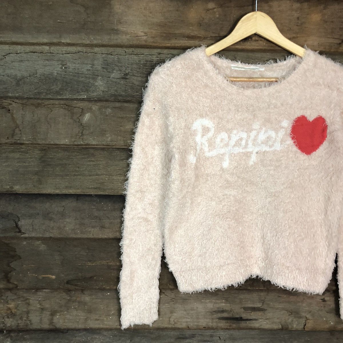 Homespun Knitwear DLL Japan Light Peach Mohair Shag Shaggy Knitwear #c1078 Size US S / EU 44-46 / 1 - 7 Thumbnail