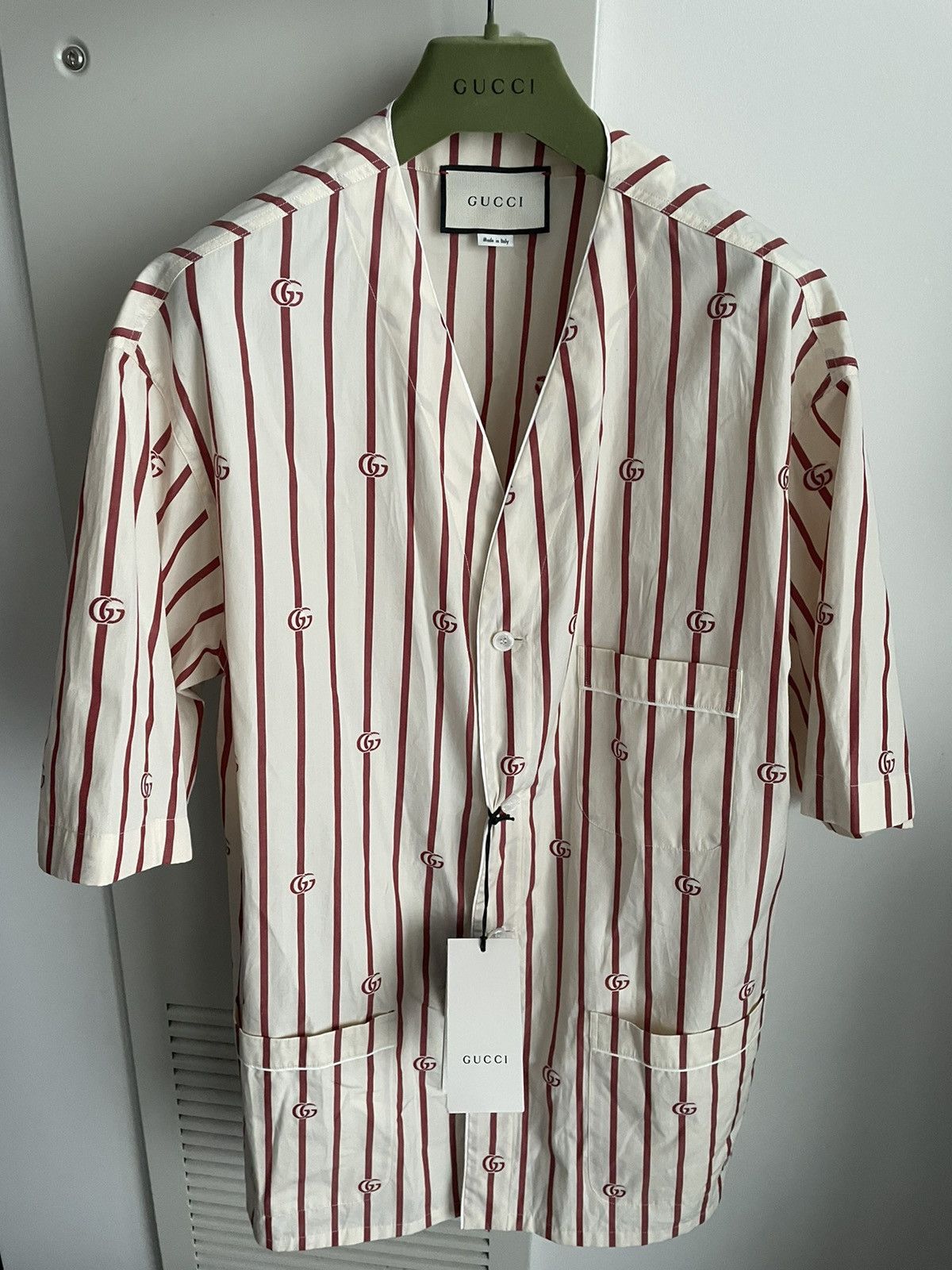 Gucci Rare Super Runway Brand NEW Interlocking GG Logo Shirt Size US XL / EU 56 / 4 - 2 Thumbnail