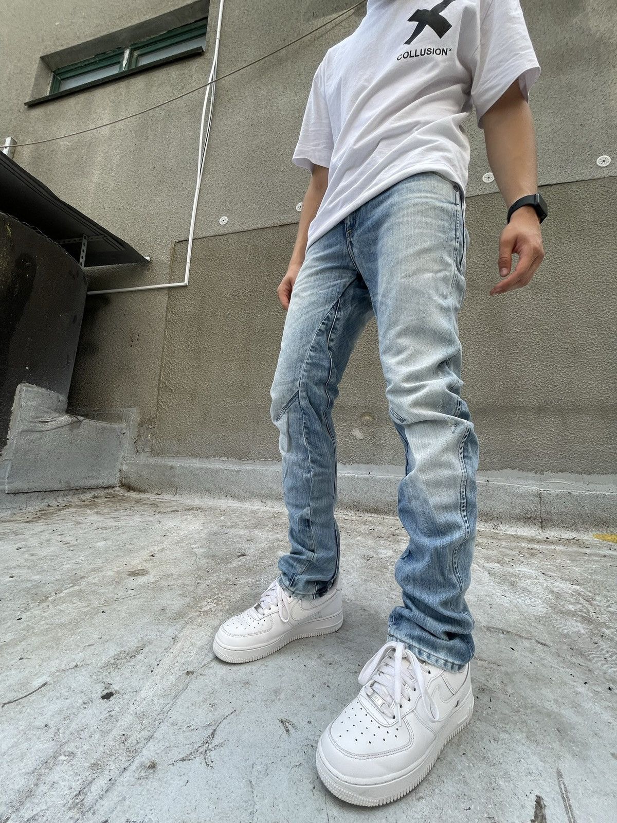 G-Star × Vintage Vintage G Star Raw denim blue jeans distressed slim rap Size US 28 / EU 44 - 2 Thumbnail