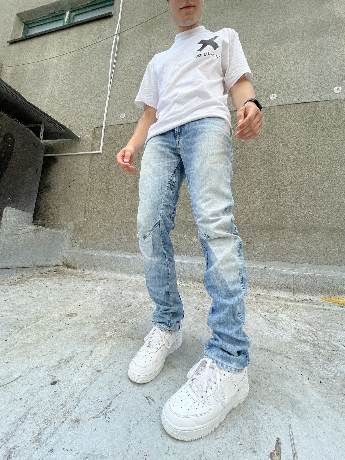 G-Star × Vintage Vintage G Star Raw denim blue jeans distressed slim rap Size US 28 / EU 44 - 1 Thumbnail
