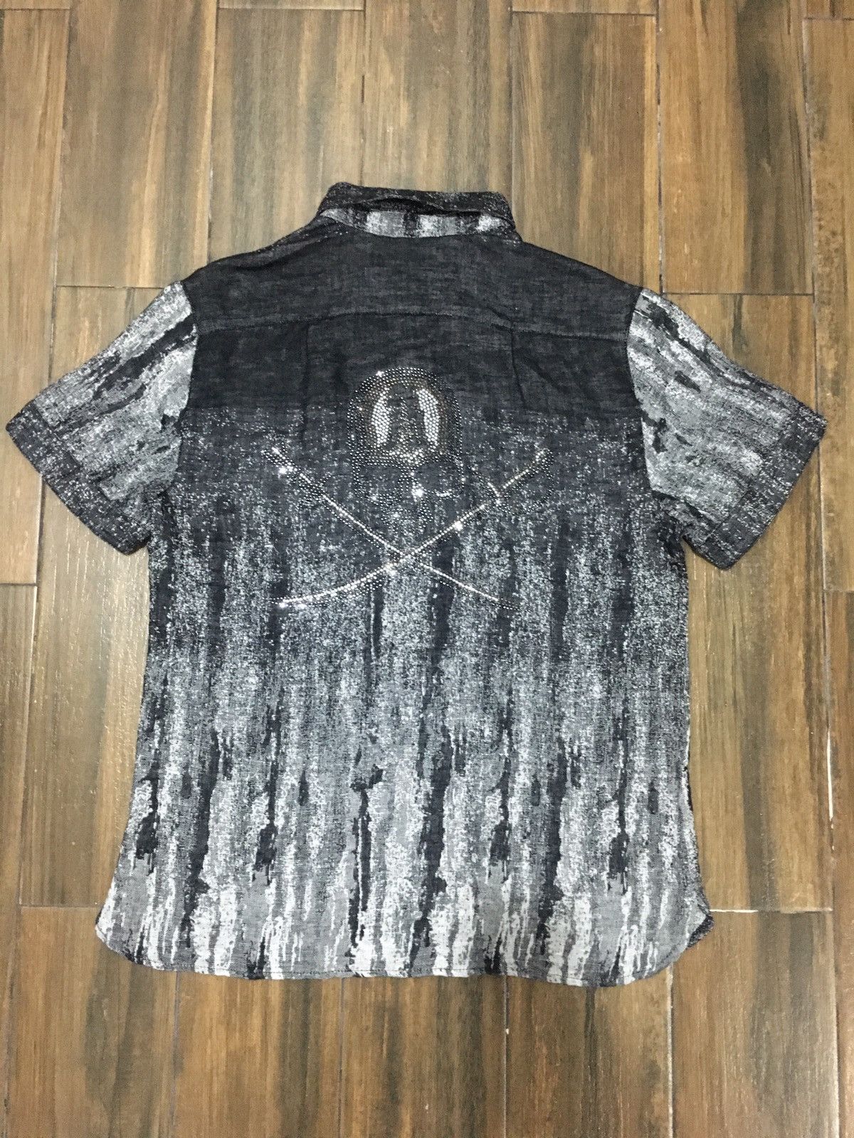 Japanese Brand ABORDAGE GEMSTONES SKULLS PUNK GOTHIC DESIGN SHIRT BUTTON Size US M / EU 48-50 / 2 - 1 Thumbnail