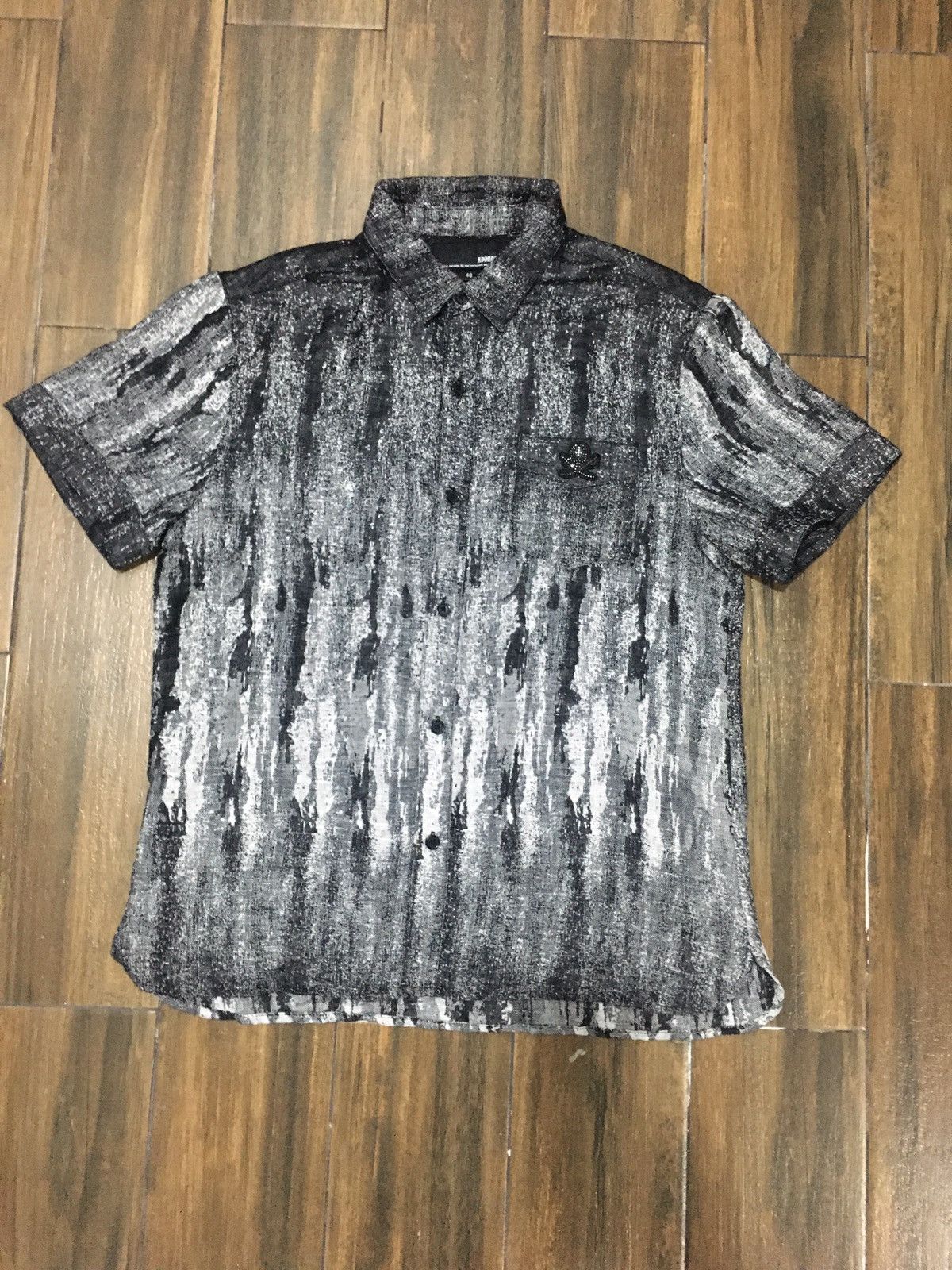 Japanese Brand ABORDAGE GEMSTONES SKULLS PUNK GOTHIC DESIGN SHIRT BUTTON Size US M / EU 48-50 / 2 - 3 Thumbnail