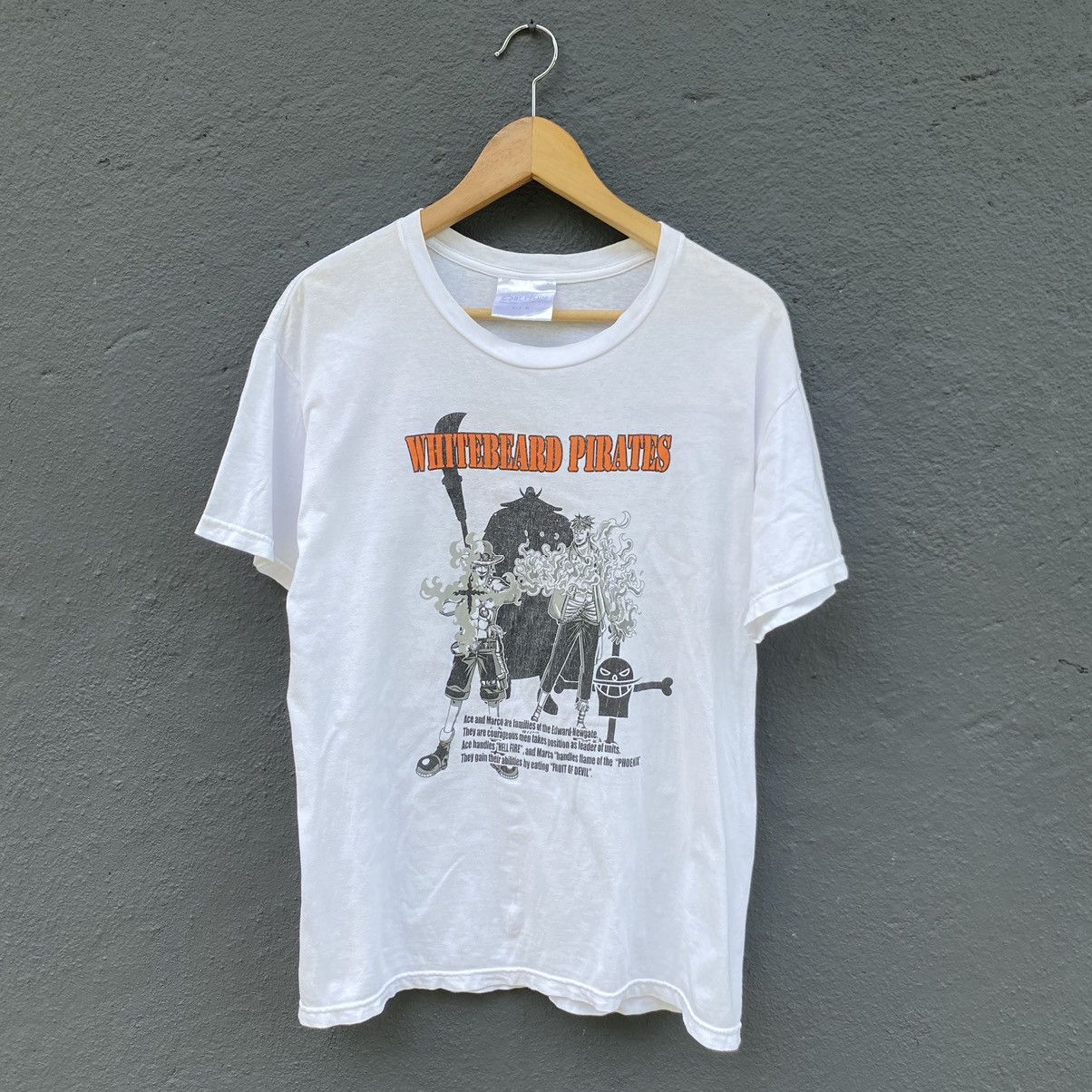image of Anima x One Piece Vintage Whitebeard Pirates Ace And Marco One Piece Tee, Men's (Size Medium)