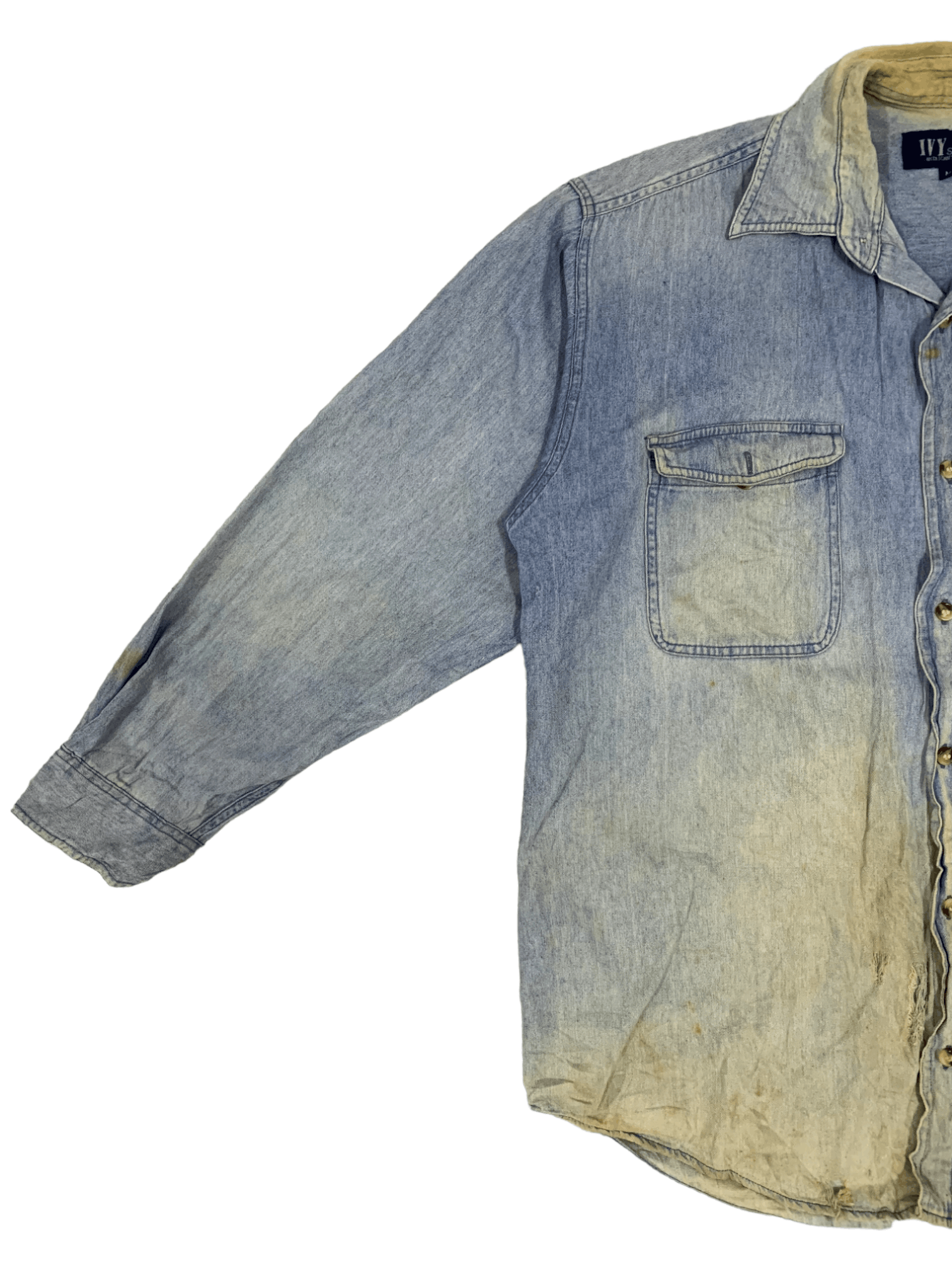 Japanese Brand SALES 🔥 Vintage Japanese Brand Faded Denim Style Button Up Size US M / EU 48-50 / 2 - 2 Thumbnail