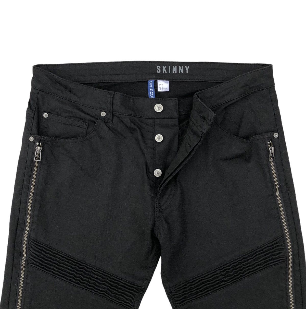 Japanese Brand H&M Black Biker Pants Skinny Jeans Size US 36 / EU 52 - 4 Thumbnail