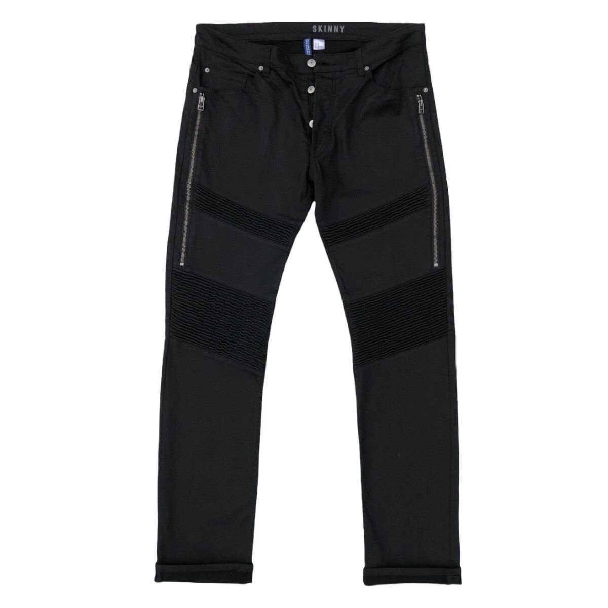 Japanese Brand H&M Black Biker Pants Skinny Jeans Size US 36 / EU 52 - 2 Thumbnail
