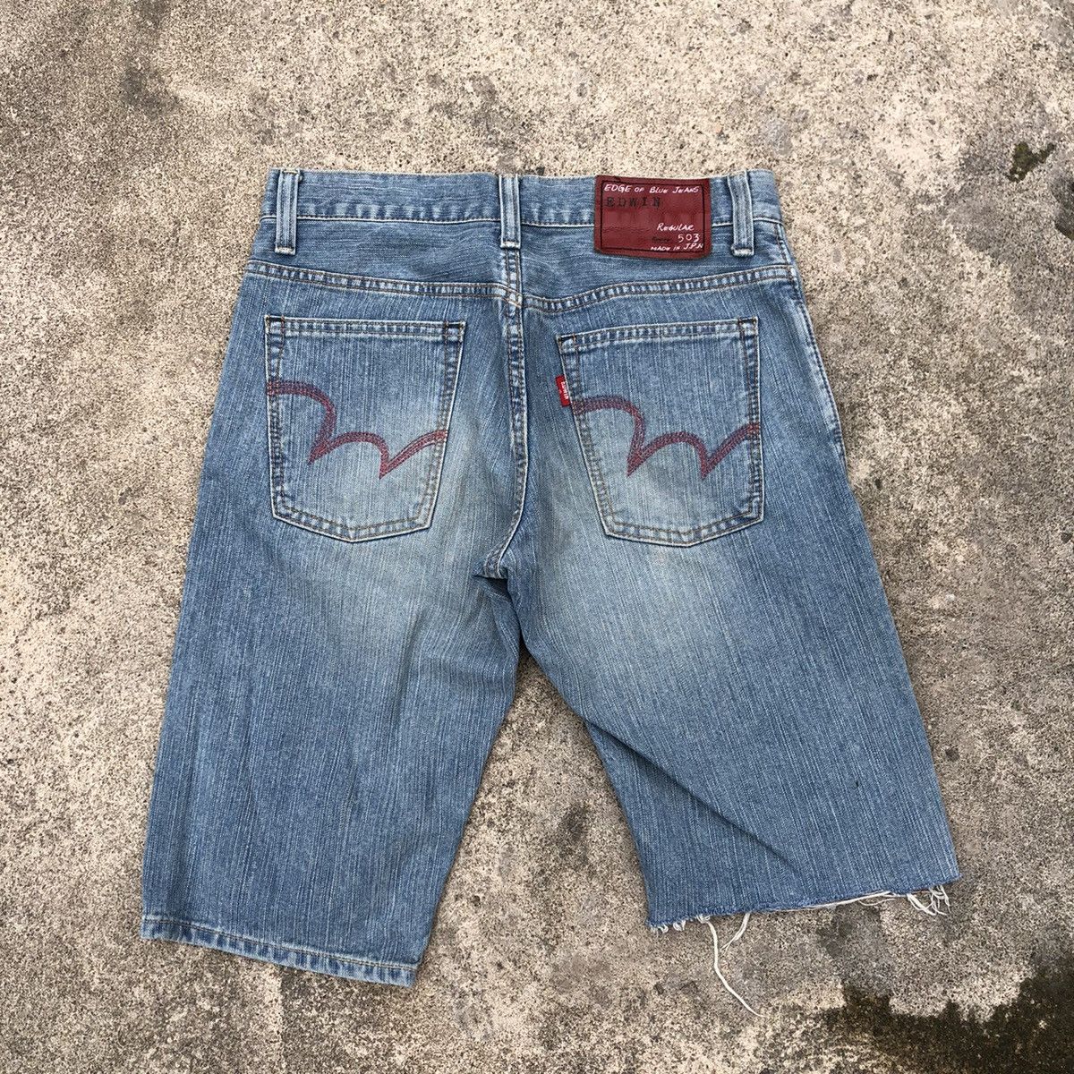 Edwin × Vintage 🔥Rare🔥🇯🇵 Edwin 503 Stoned Wash Rips Denim Shorts Pants Size US 32 / EU 48 - 5 Thumbnail