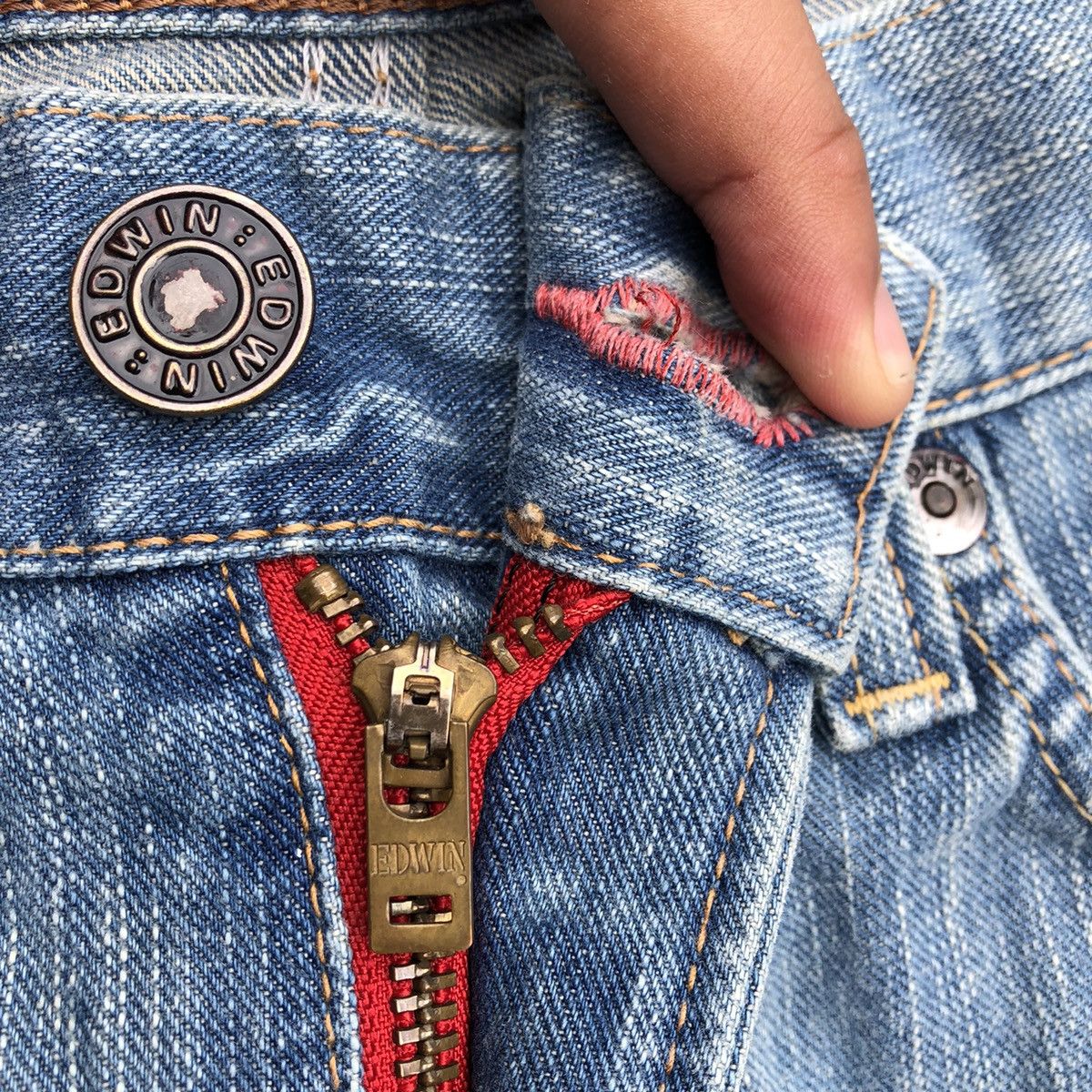 Edwin × Vintage 🔥Rare🔥🇯🇵 Edwin 503 Stoned Wash Rips Denim Shorts Pants Size US 32 / EU 48 - 10 Thumbnail