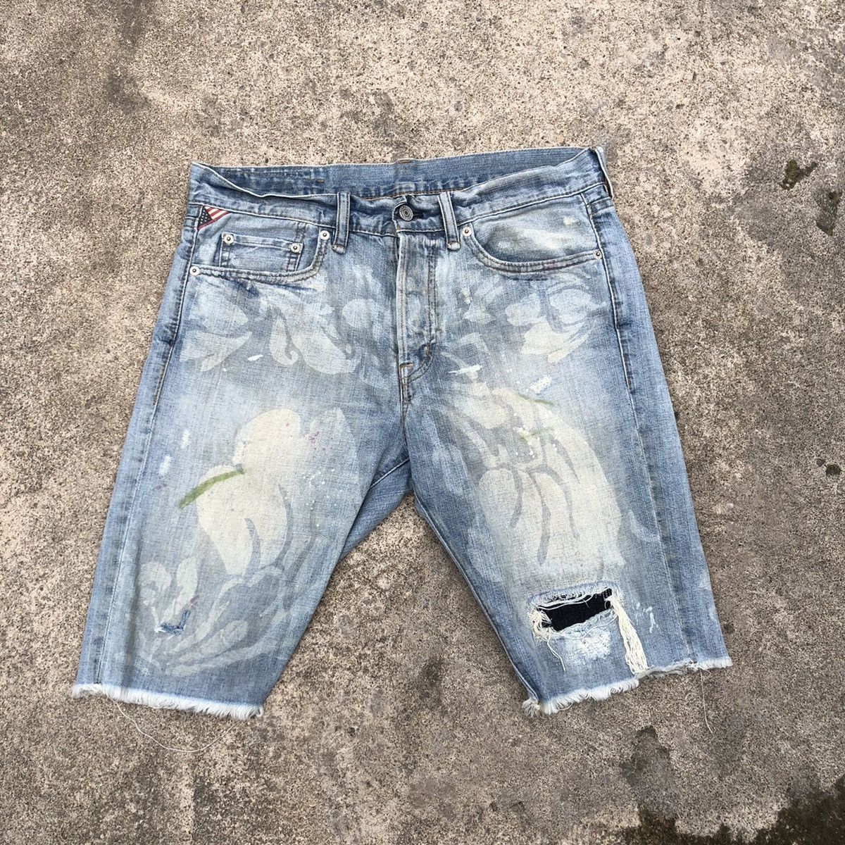 Denim & Supply Ralph Lauren × Ralph Lauren 🔥Rare🔥Denim Supply Ralph Lauren Motive Patchwork Dirty Denim Size US 32 / EU 48 - 1 Thumbnail