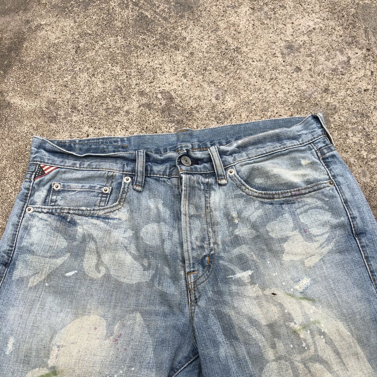Denim & Supply Ralph Lauren × Ralph Lauren 🔥Rare🔥Denim Supply Ralph Lauren Motive Patchwork Dirty Denim Size US 32 / EU 48 - 2 Thumbnail