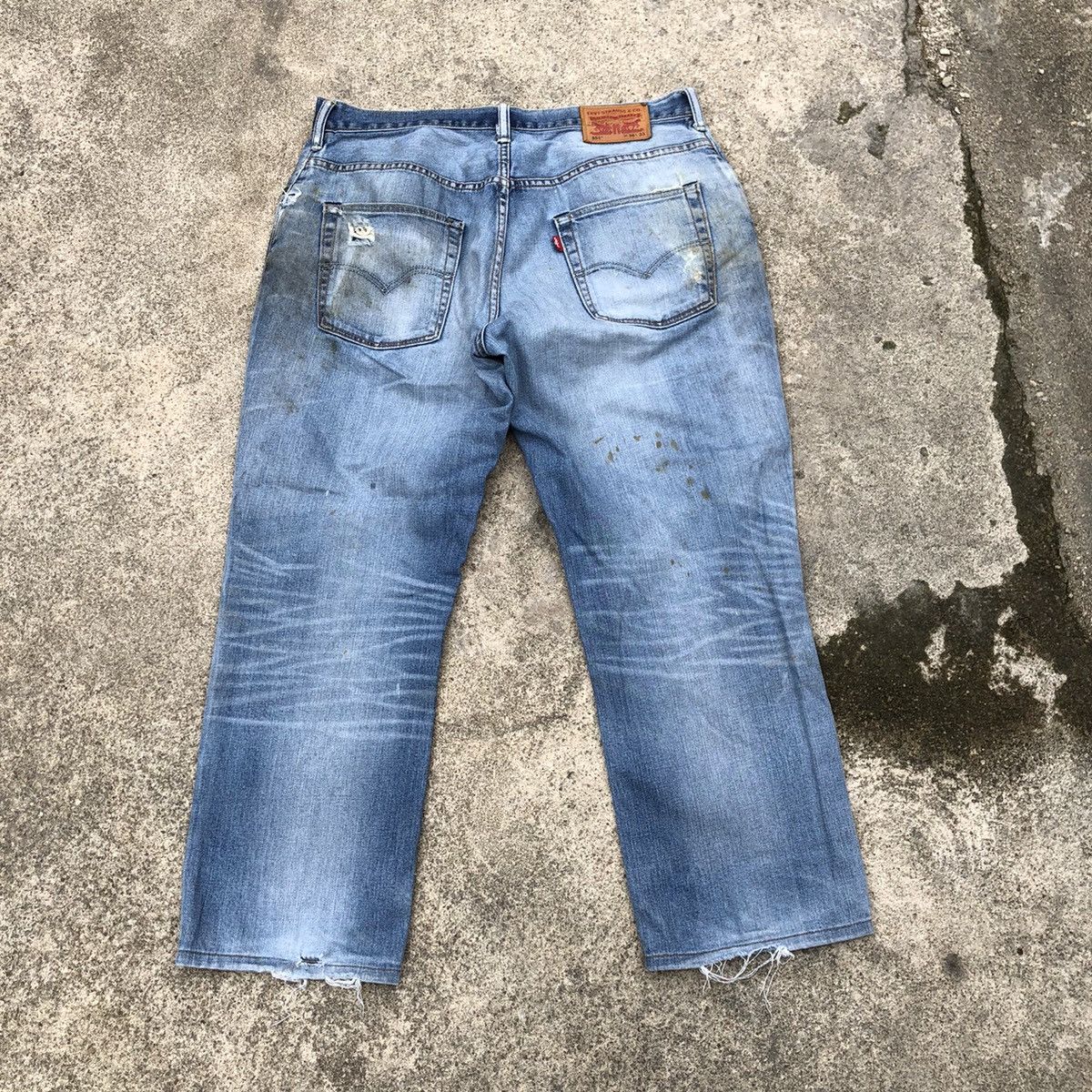 Levi's × Levi's Vintage Clothing 🔥Trash🔥Levis 551 Stoned Wash Rips Distress Dirty Denim Jeans Size US 34 / EU 50 - 4 Thumbnail