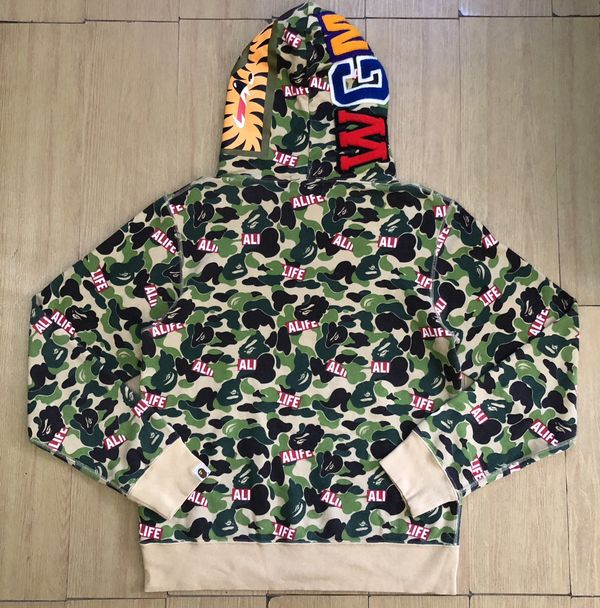 Bape Bape x Alife ABC Camo Shark Pullover Hoodie | Grailed