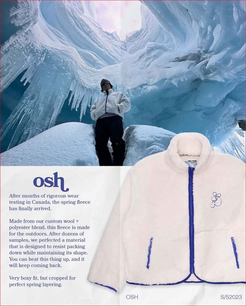 image of Osh-Fc Osh Oshfits White Vertex Fleece Jacket, Men's (Size Small)