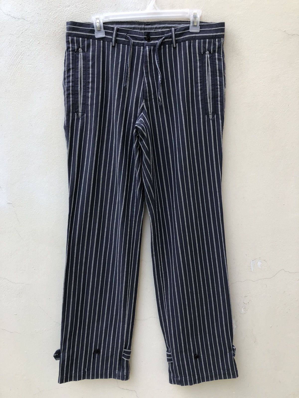 Nicole Club MONSIEUR NICOLE Japan Drawstring Striped Trouser Pant Size US 31 - 4 Thumbnail