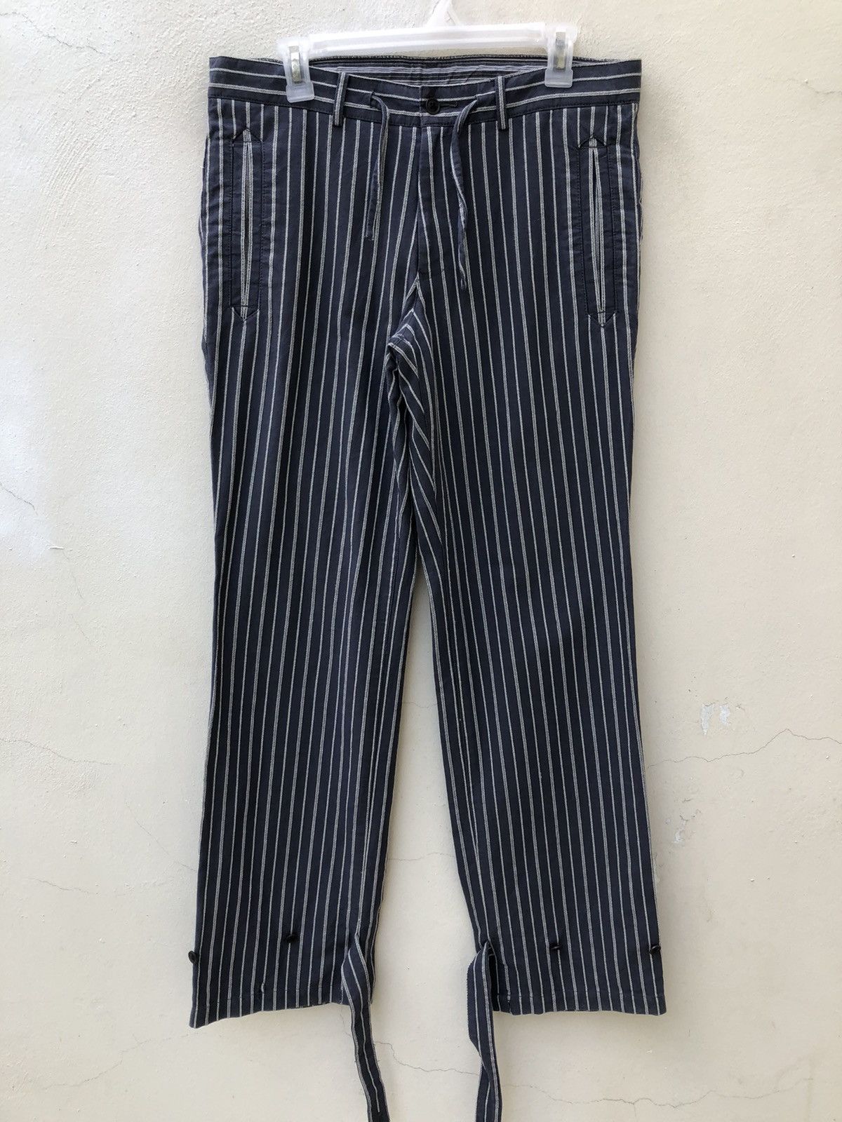 Nicole Club MONSIEUR NICOLE Japan Drawstring Striped Trouser Pant Size US 31 - 3 Thumbnail