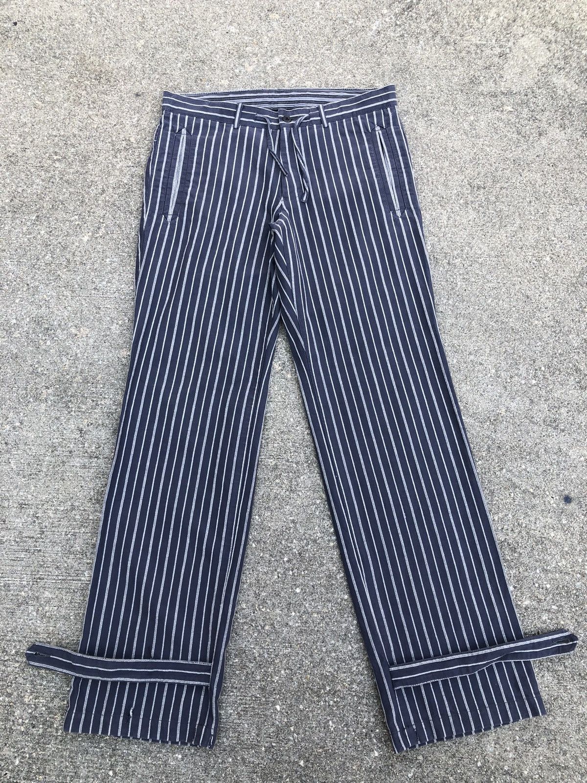 Nicole Club MONSIEUR NICOLE Japan Drawstring Striped Trouser Pant Size US 31 - 1 Thumbnail
