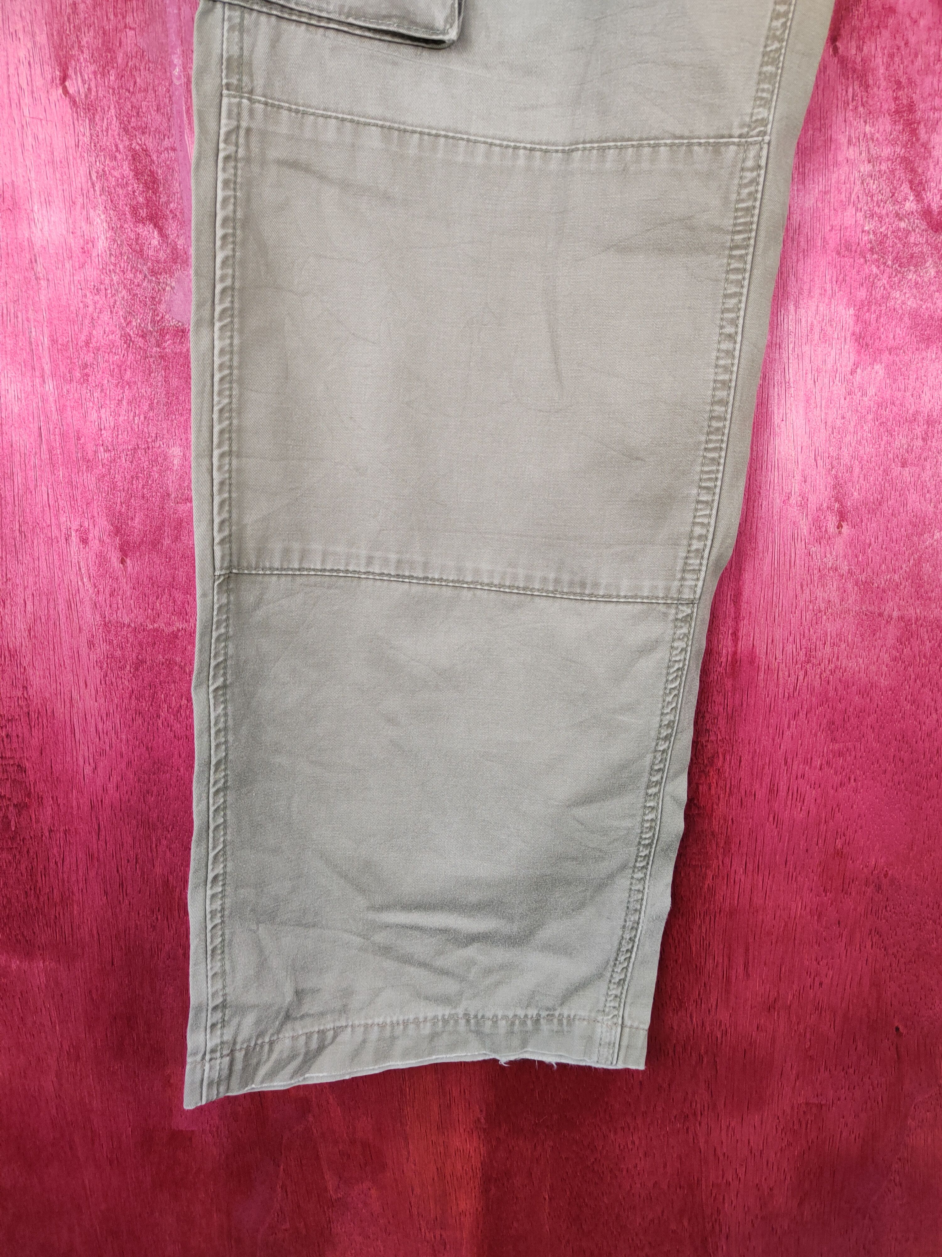 Japanese Brand The World Cargo (Back Number®) Light Green cargo Pants #4552 Size US 33 - 6 Thumbnail
