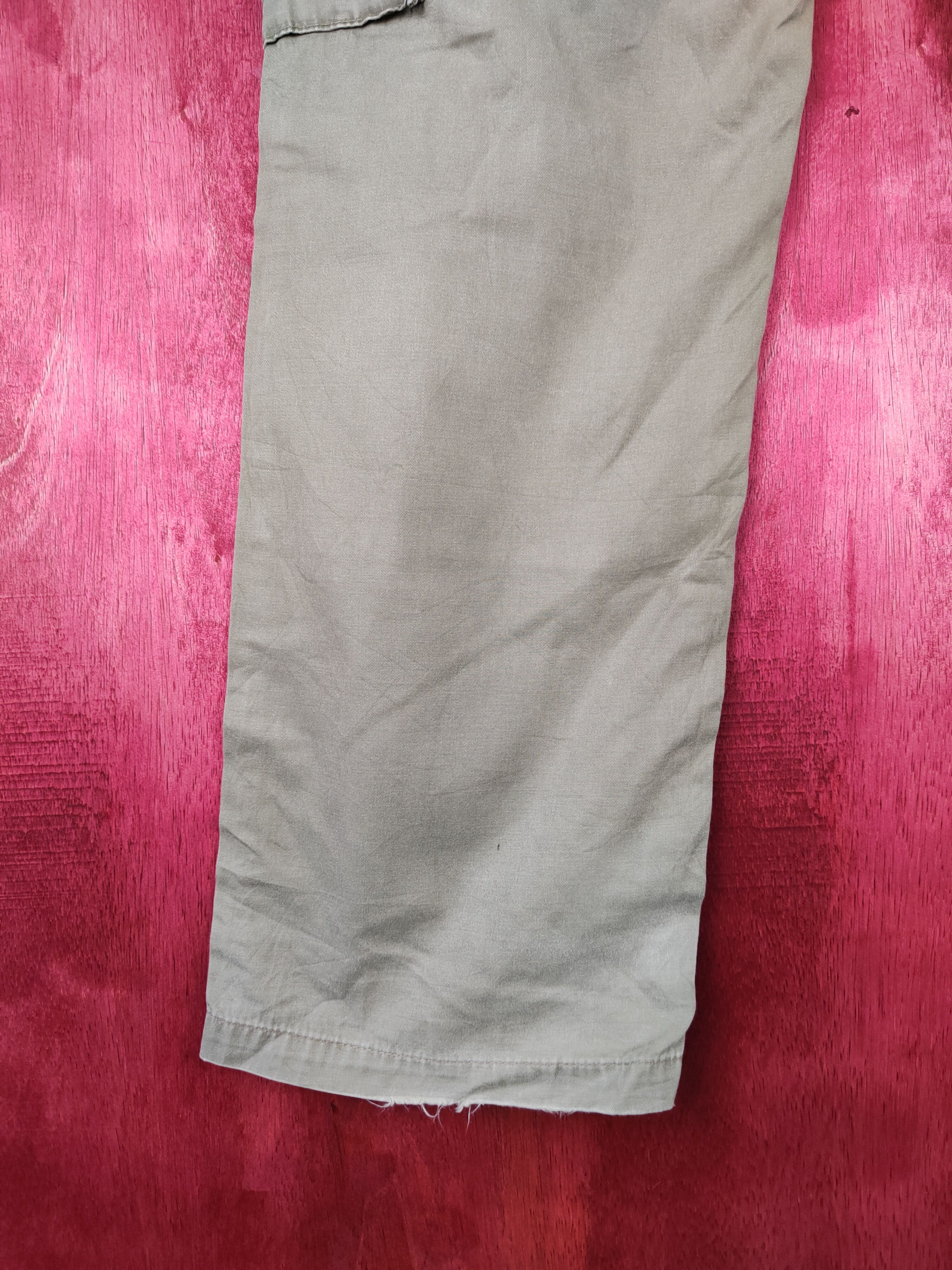 Japanese Brand The World Cargo (Back Number®) Light Green cargo Pants #4552 Size US 33 - 10 Thumbnail