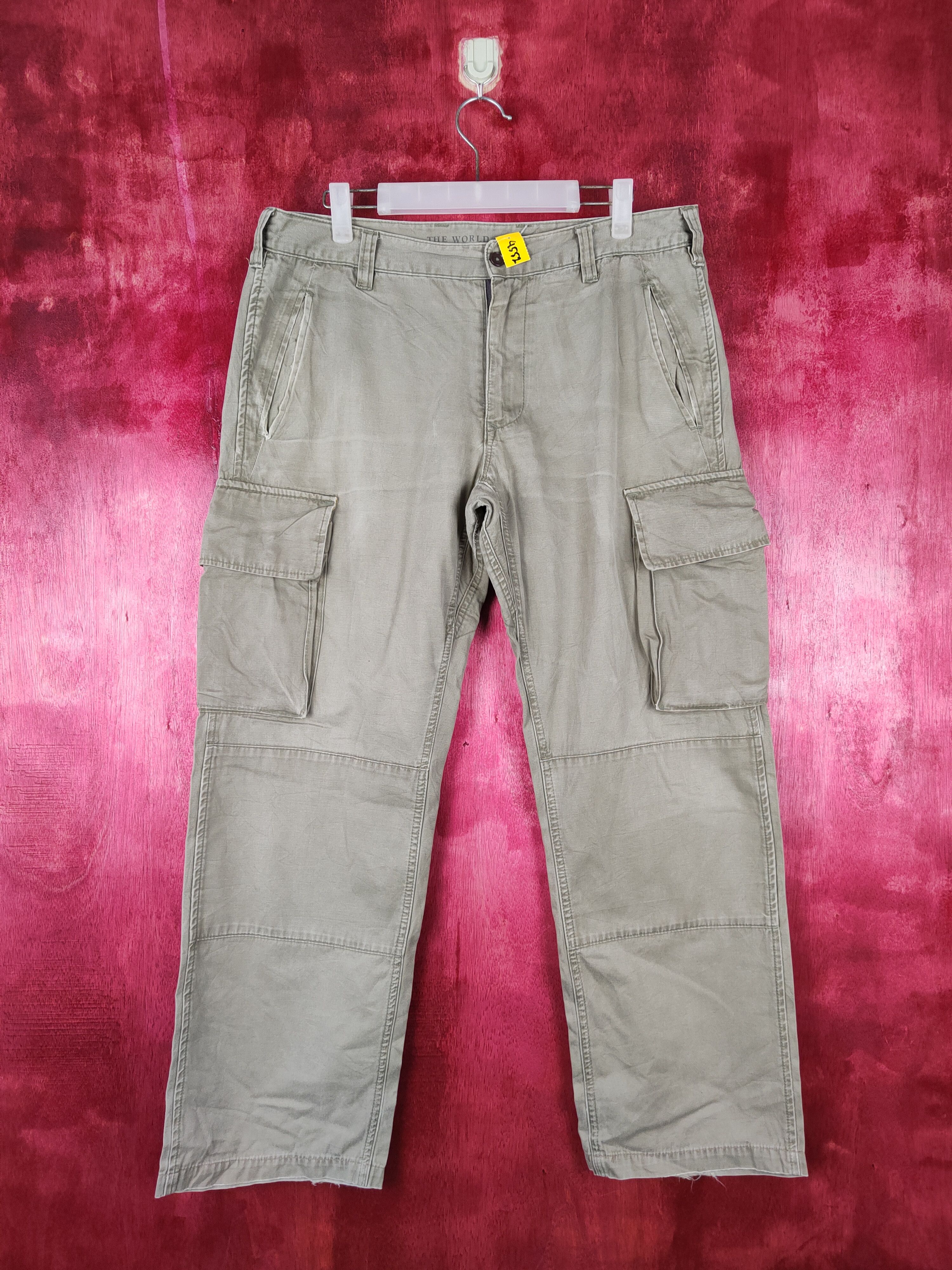 Japanese Brand The World Cargo (Back Number®) Light Green cargo Pants #4552 Size US 33 - 1 Thumbnail