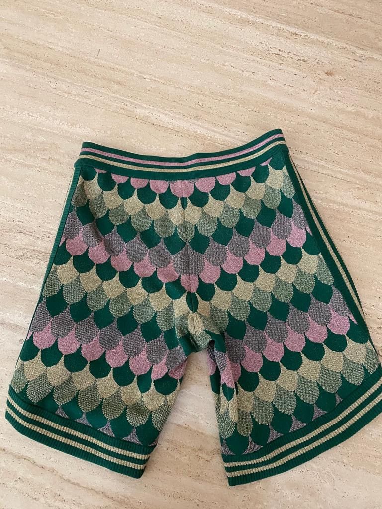 Gucci Glittery pink green gold jersey shorts Size US 32 / EU 48 - 3 Thumbnail