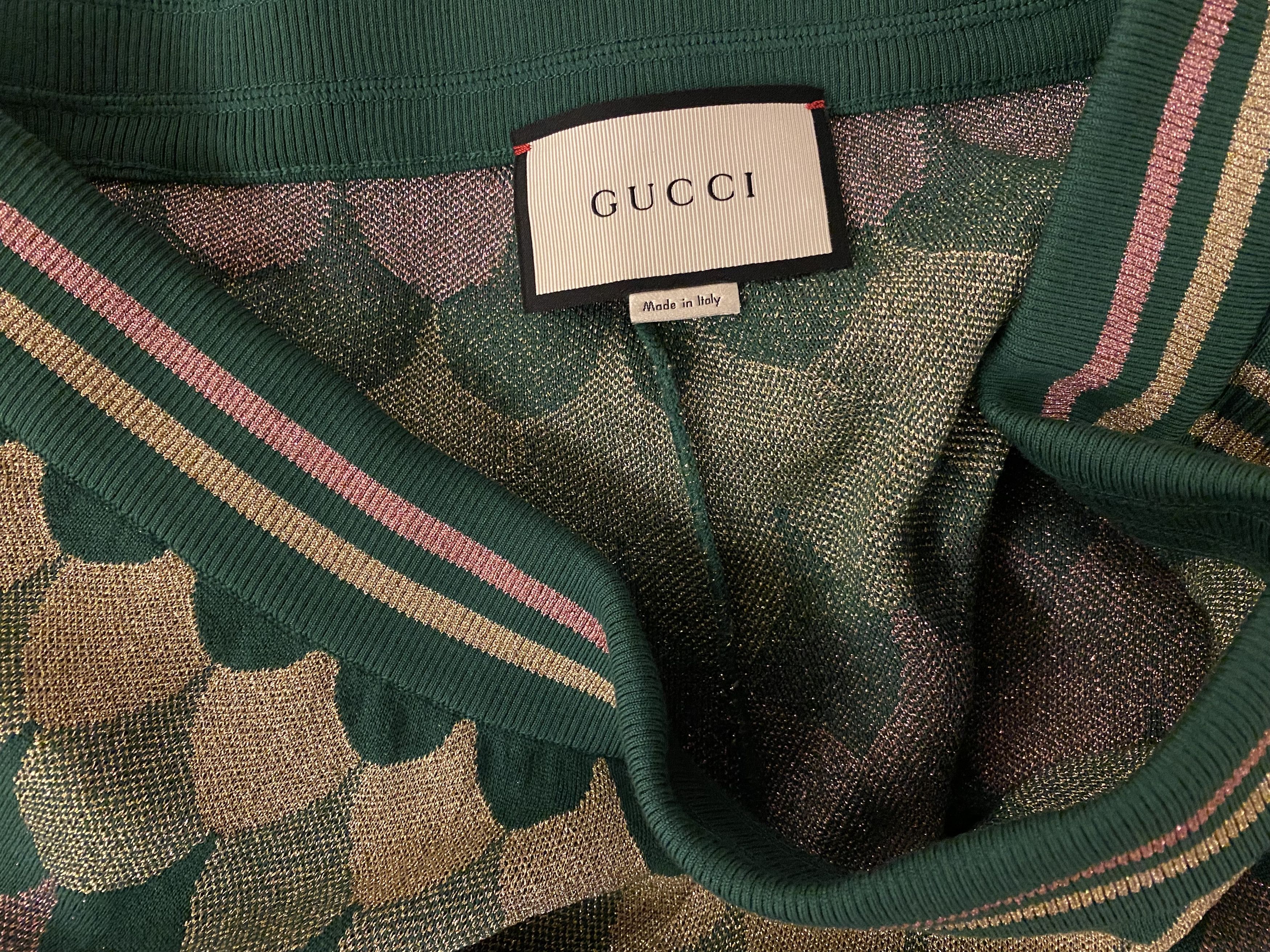 Gucci Glittery pink green gold jersey shorts Size US 32 / EU 48 - 9 Thumbnail
