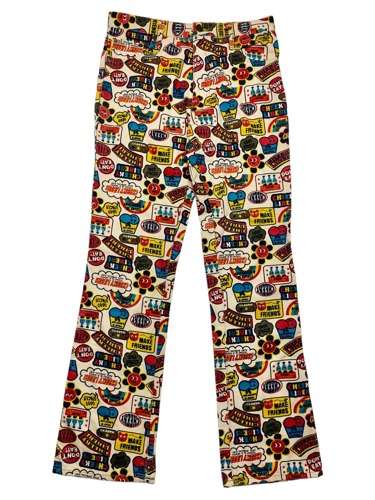 Hysteric Glamour × Japanese Brand 2000s Cheekyliberi - Printed Pop Denim Pants Size US 28 / EU 44 - 2 Thumbnail