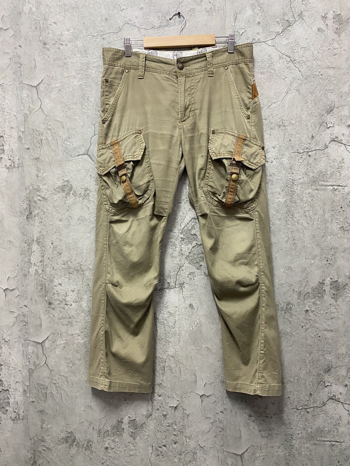 image of Vintage Edwin Japan Cargo Tactical Bush Parachute Pants in Khaki, Men's (Size 33)