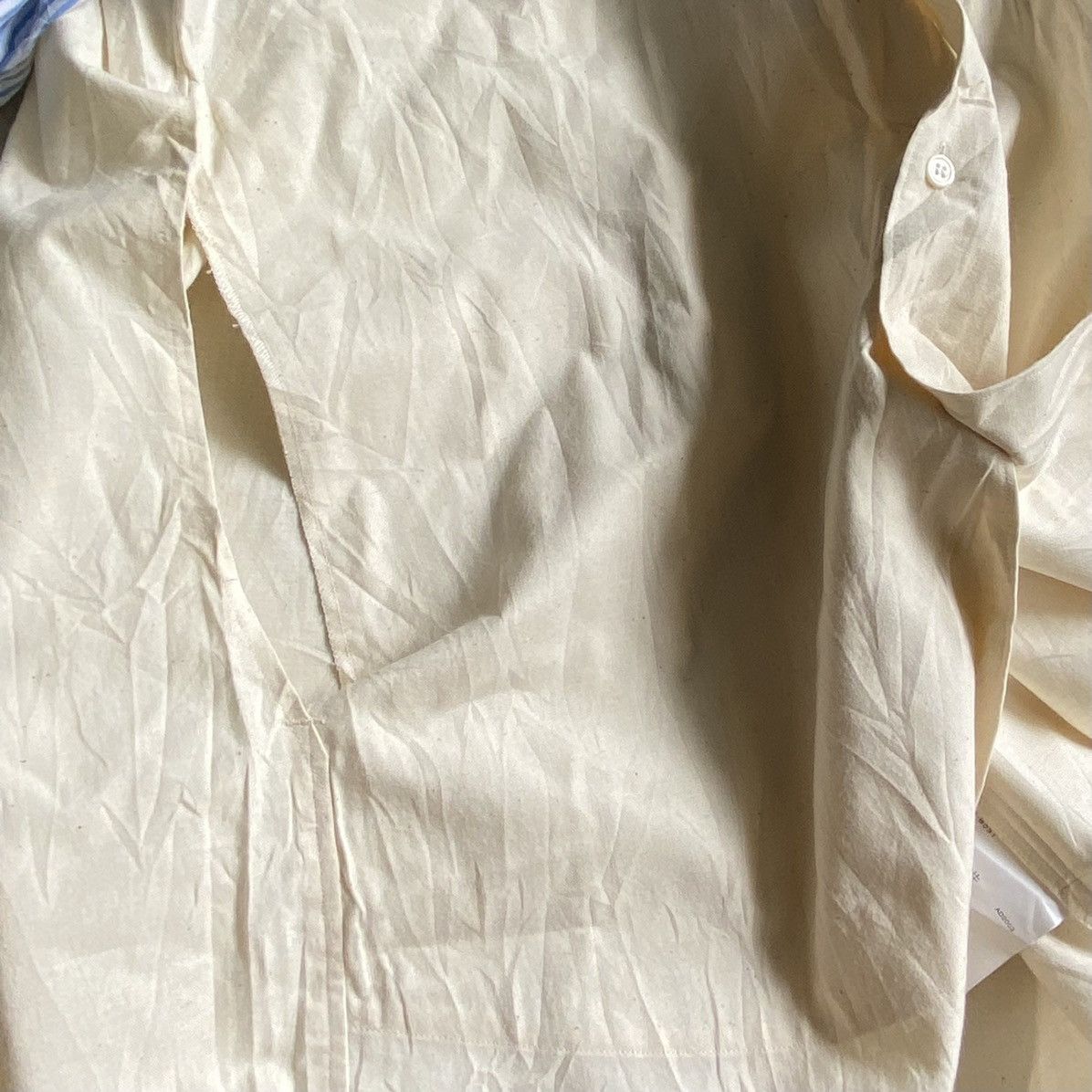Comme des Garcons SS04 Raw Cotton With Contrast Strip Sleeve Side Slitl Size US M / EU 48-50 / 2 - 4 Thumbnail