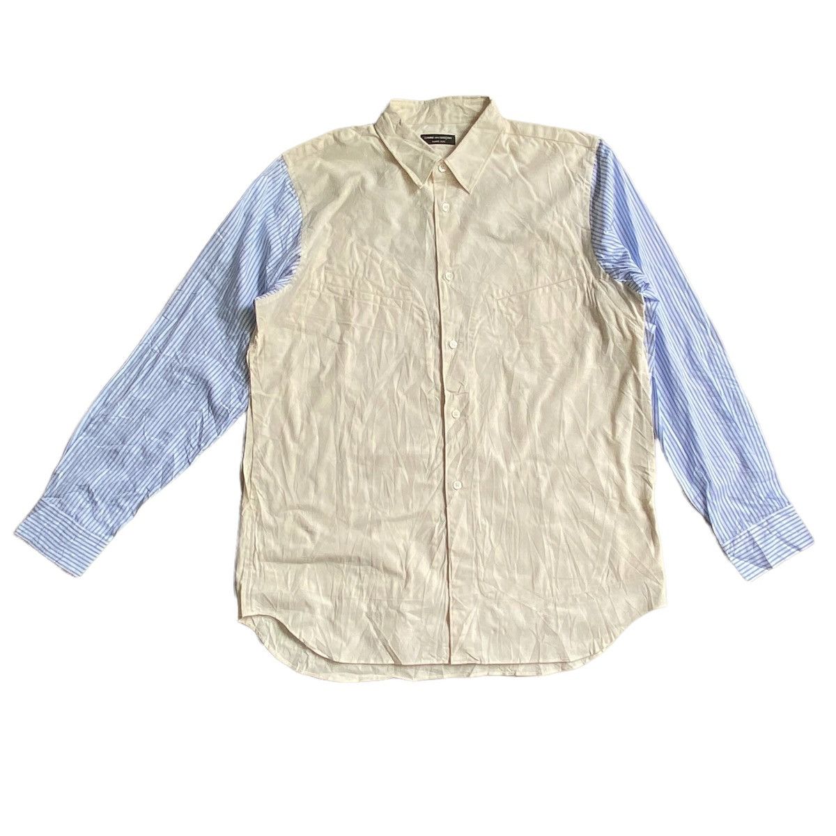Comme des Garcons SS04 Raw Cotton With Contrast Strip Sleeve Side Slitl Size US M / EU 48-50 / 2 - 1 Thumbnail