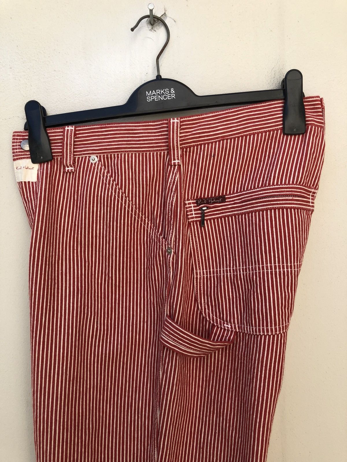 Karl Helmut Vintage Karl Helmut Japan Red White Striped Pant Size US 30 / EU 46 - 11 Thumbnail