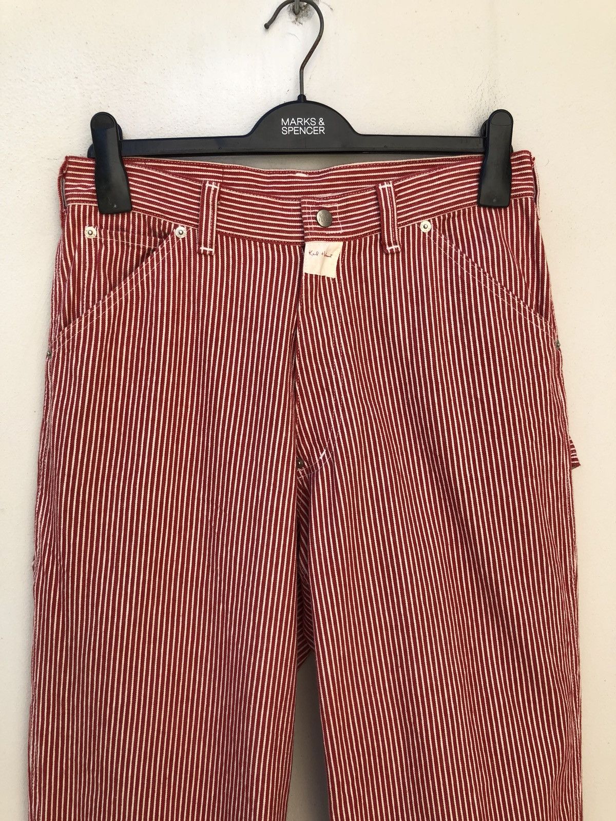 Karl Helmut Vintage Karl Helmut Japan Red White Striped Pant Size US 30 / EU 46 - 2 Thumbnail