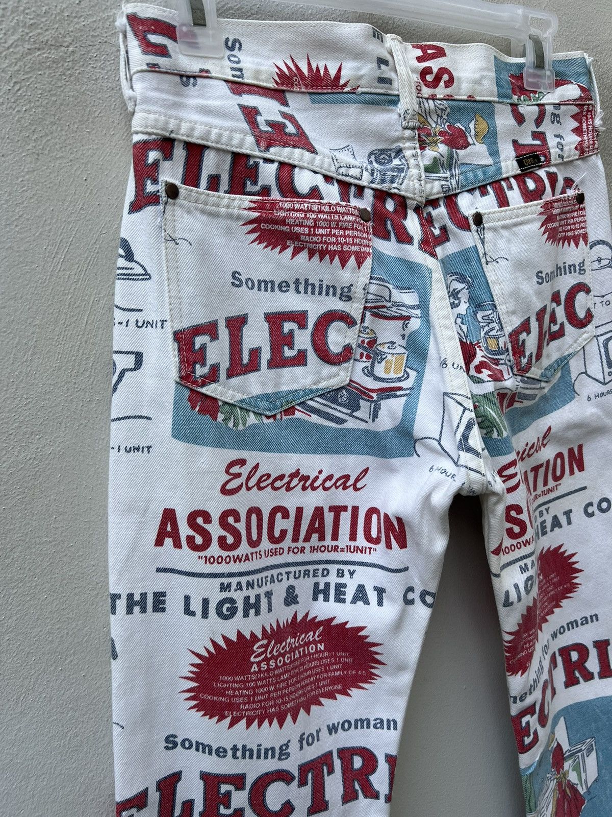 UES Japan × Vintage Vintage UES Japan Union Made Pop Art Ads Denim Flare Jeans Size US 29 - 17 Thumbnail