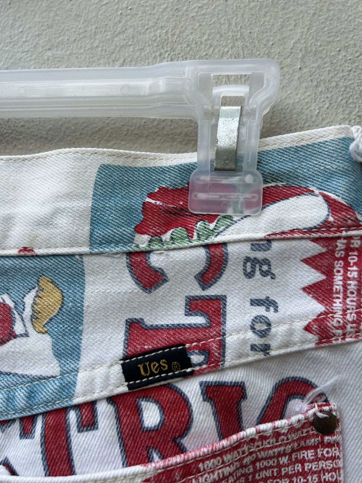 UES Japan × Vintage Vintage UES Japan Union Made Pop Art Ads Denim Flare Jeans Size US 29 - 21 Thumbnail