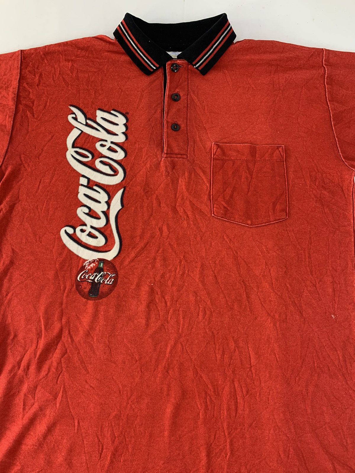 Coca Cola × Vintage Hype 80s 90s Coca Cola Permanent Press Ringer Polo Tee Size US L / EU 52-54 / 3 - 2 Thumbnail