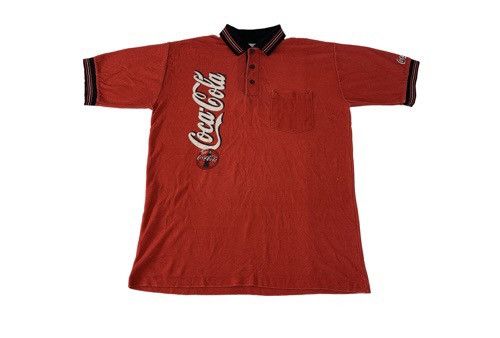 Coca Cola × Vintage Hype 80s 90s Coca Cola Permanent Press Ringer Polo Tee Size US L / EU 52-54 / 3 - 1 Thumbnail